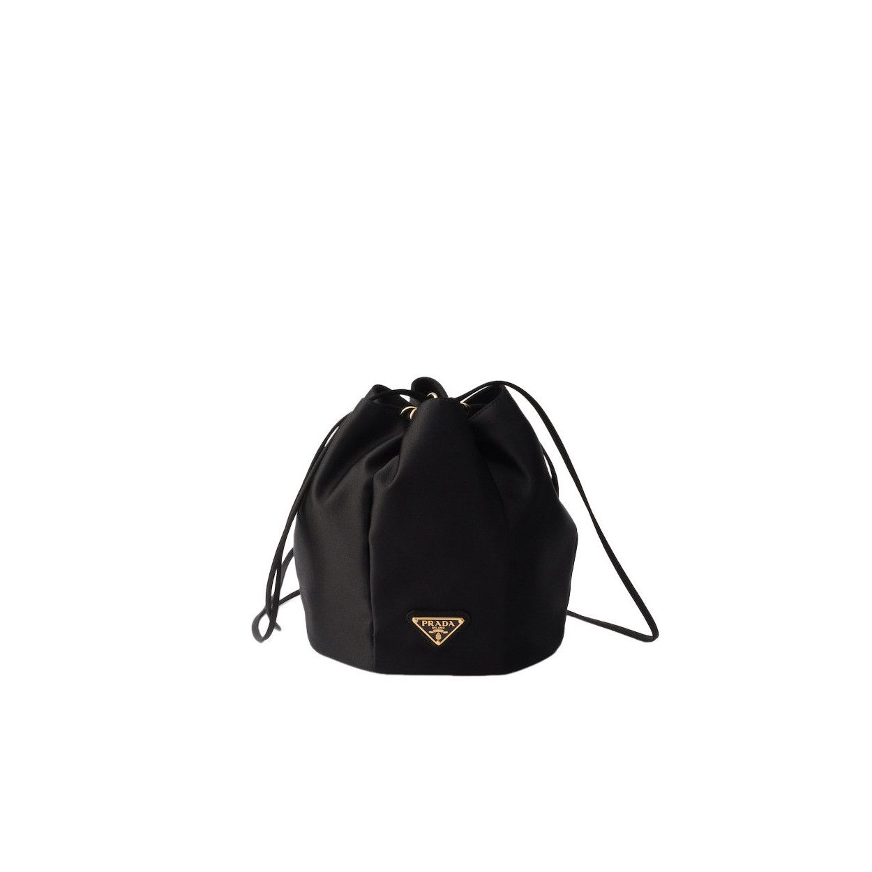 Prada PRADA $1590 Black Satin Mini Bucket Bag New & Authentic Size ONE SIZE - 1 Thumbnail