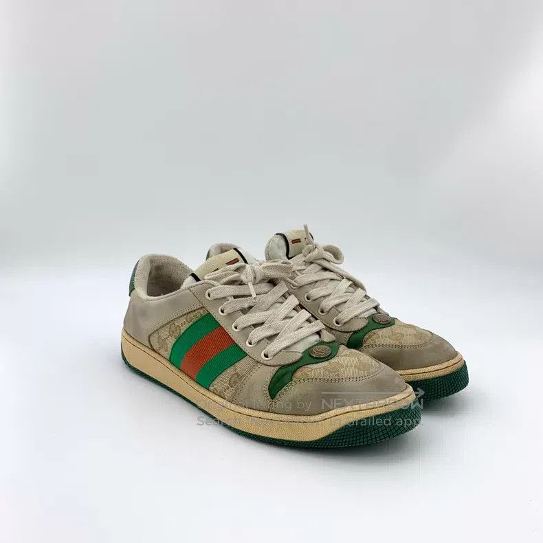 Gucci Gucci Butter green canvas patchwork GG enamel printed casu Size US 9.5 / EU 42-43 - 2 Thumbnail