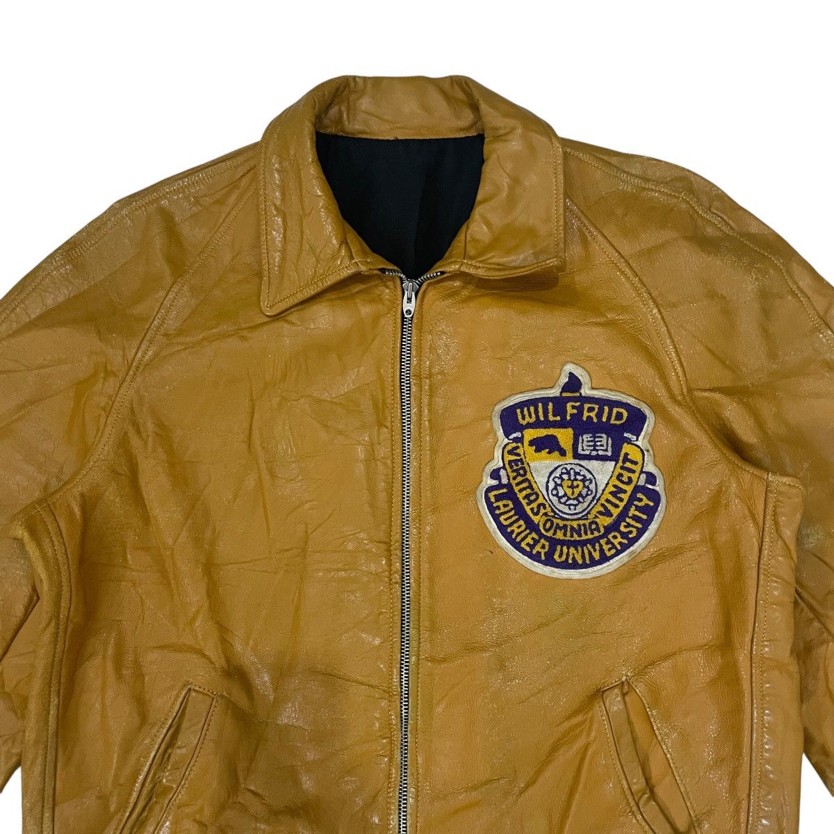 Vintage Vintage 80s Laurier University Leather Jacket Size US M / EU 48-50 / 2 - 8 Thumbnail