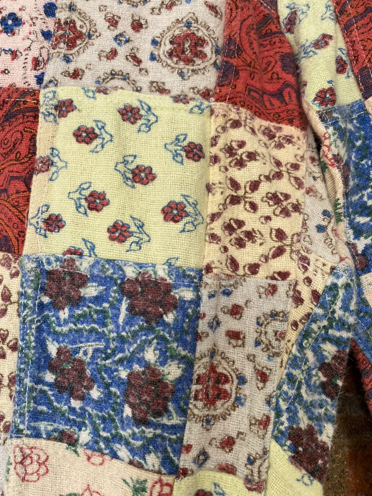 Super Lovers 1990s MU CHA CHA Japan Patchwork Flare bush Pants Size US 31 - 11 Thumbnail