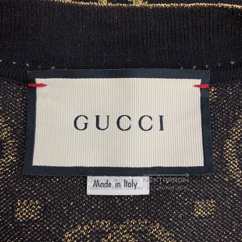 Gucci Gucci Black logo jacquard full printed wool V-neck single- Size XS / US 0-2 / IT 36-38 - 6 Thumbnail