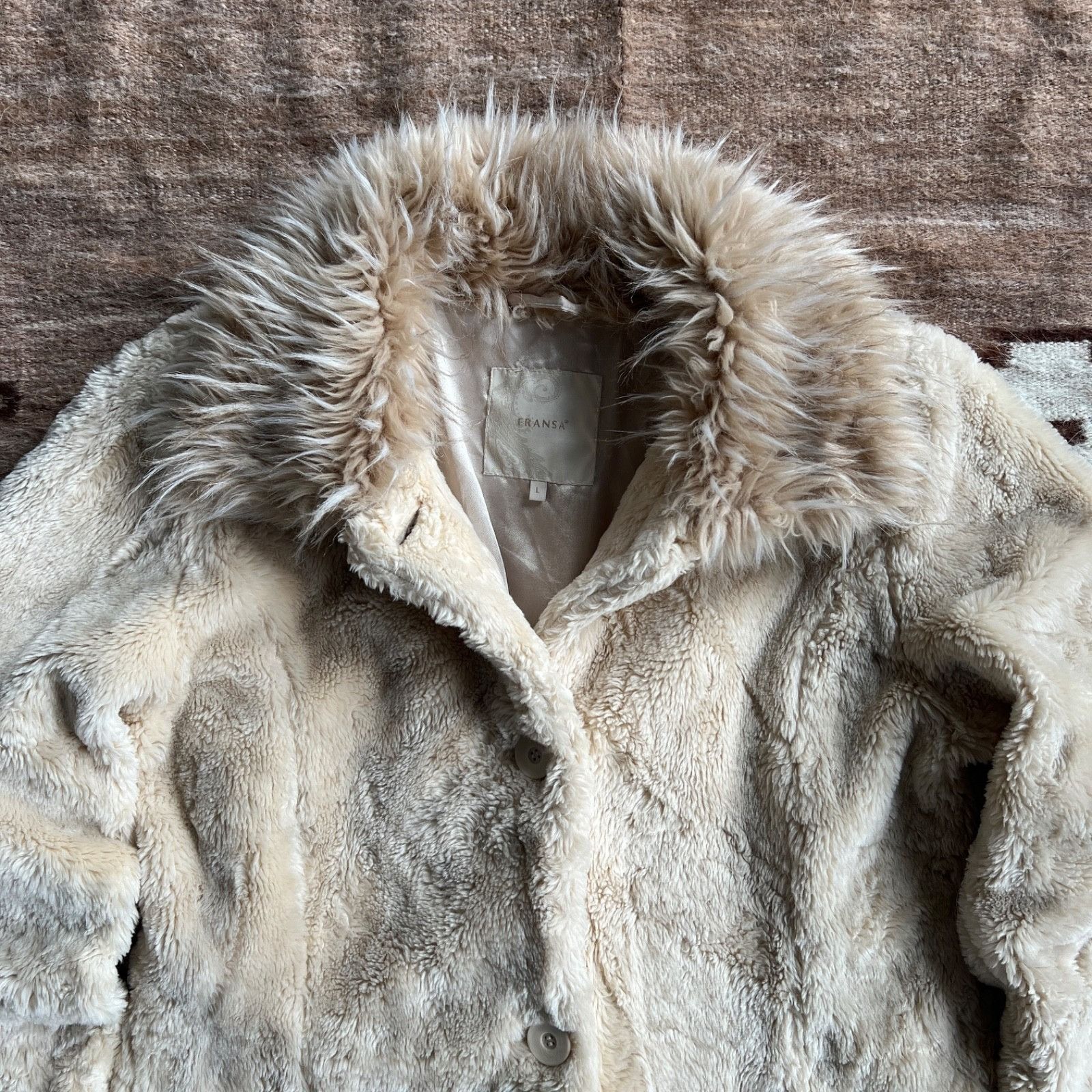 Vintage Fransa Y2K Faux Fur Vintage Long Jacket Fluffy Coat 9563AC Size L / US 10 / IT 46 - 4 Thumbnail