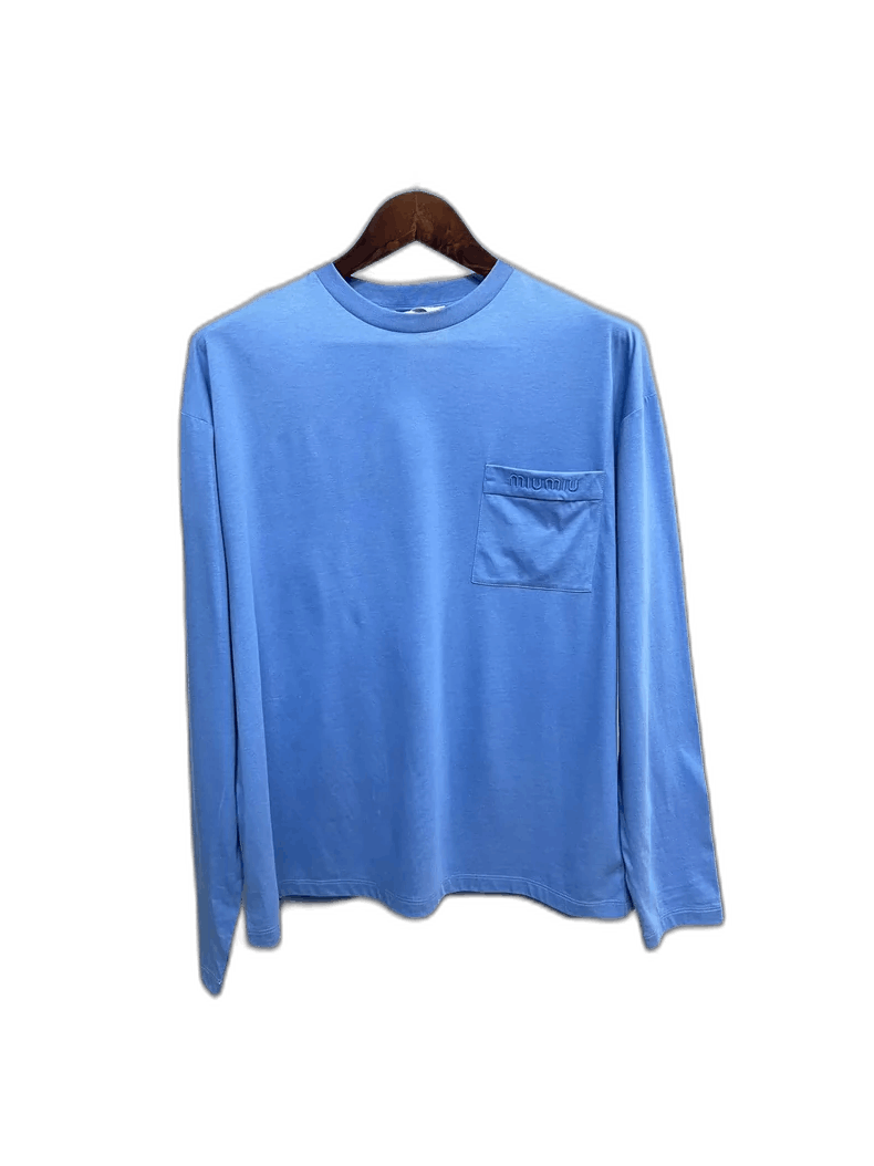 Miu Miu Long Sleeve Blue Shirt