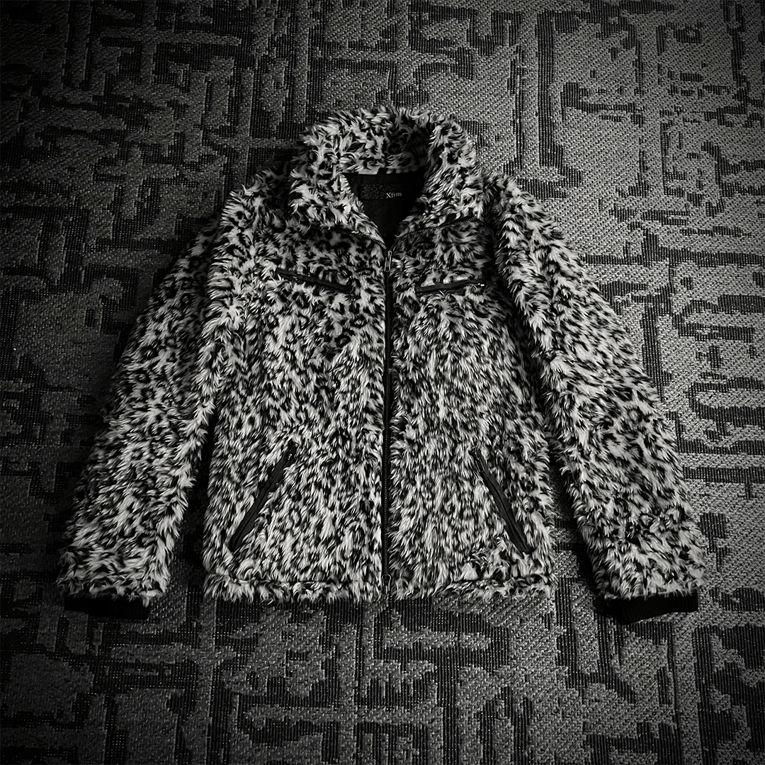 Japanese Brand Xfrm White Leopard Fur 2 Way Jacket Size L / US 10 / IT 46 - 1 Thumbnail
