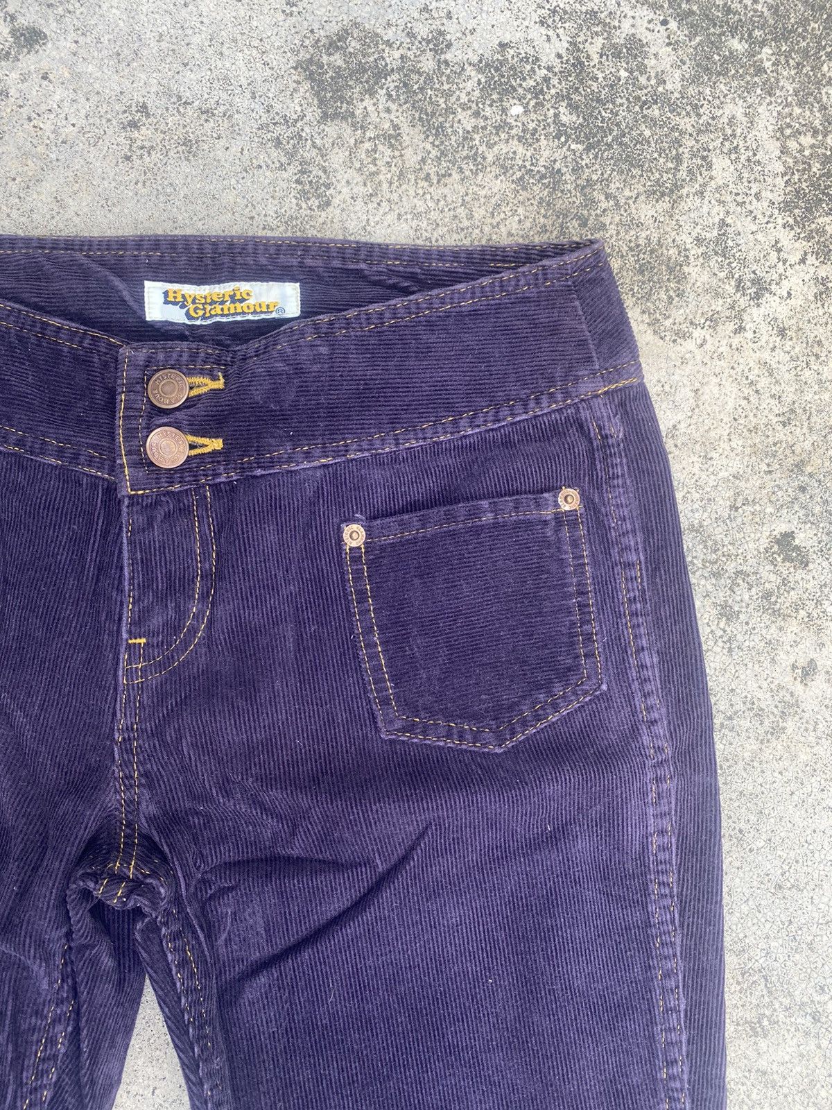 Designer × Hysteric Glamour × Japanese Brand Flare Hysteric Glamour Corduroy Low Rise Bush Pants Size US 27 - 5 Thumbnail