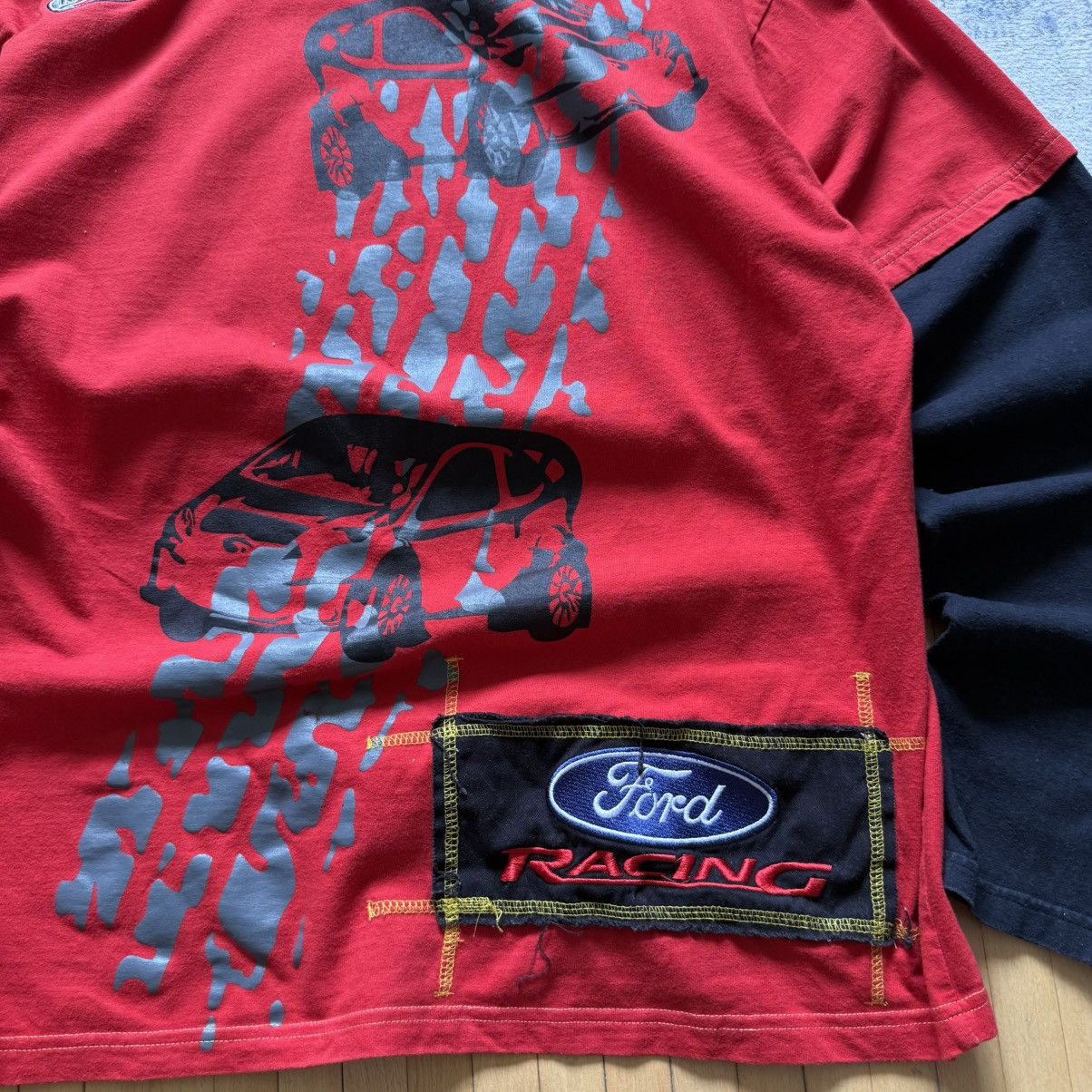 Ford 📌 Crazy Vintage Ford Racing Y2K Graphic 00s Longslevee Size US L / EU 52-54 / 3 - 14 Thumbnail
