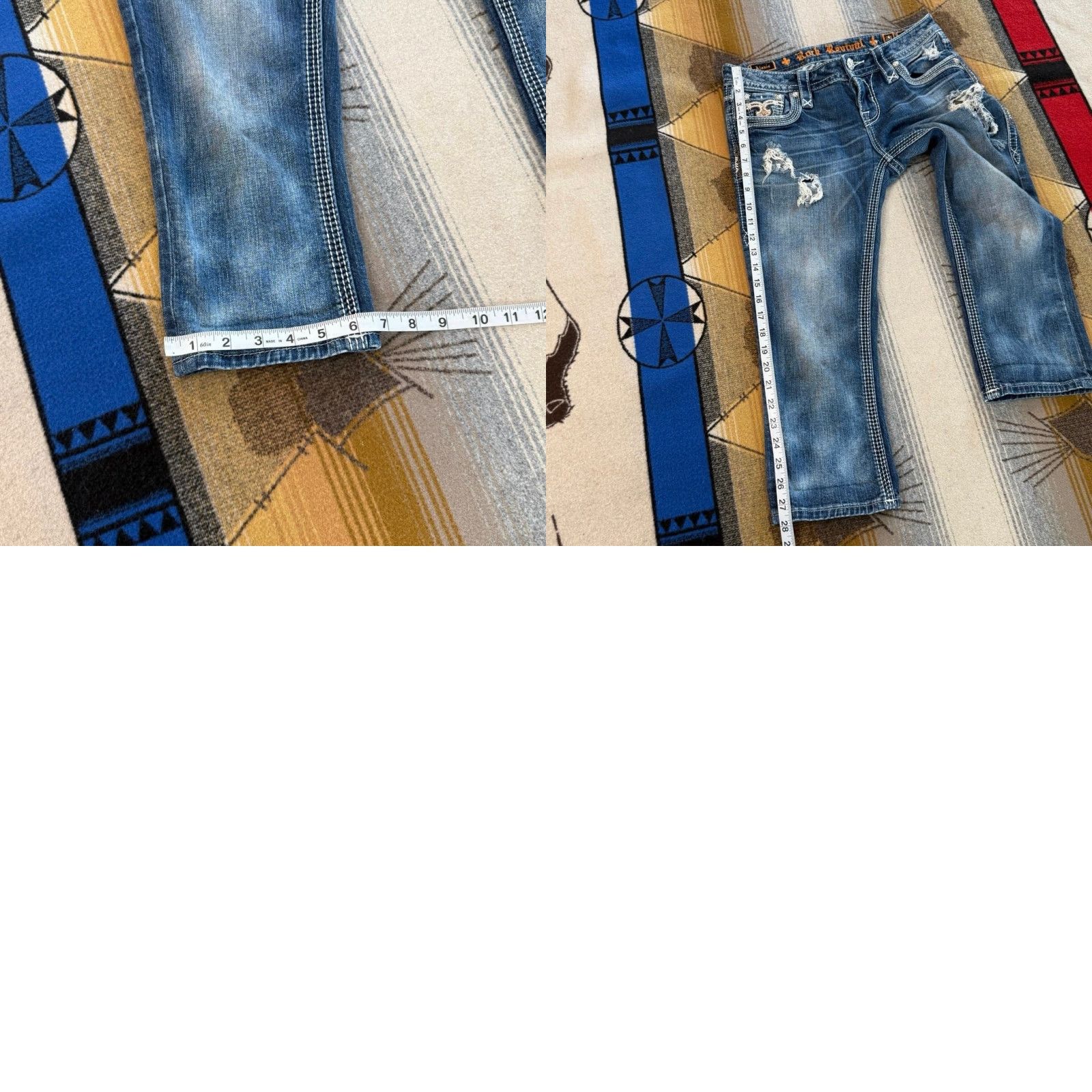 Vintage Rock Revival Alexia Capri Jeans Women's Size 27 Blue Wash Denim Low Stretch Flaps Regular Size 27" / US 4 / IT 40 - 9 Thumbnail