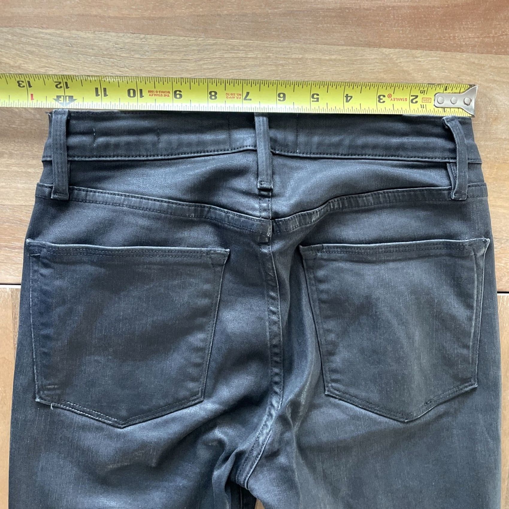 Frame VINTAGE FRAME Le Skinny De Jeanne Jeans Women 25x27 Black Skinny 70s Biker USA Mens? Size 42" / US 20 - 5 Thumbnail