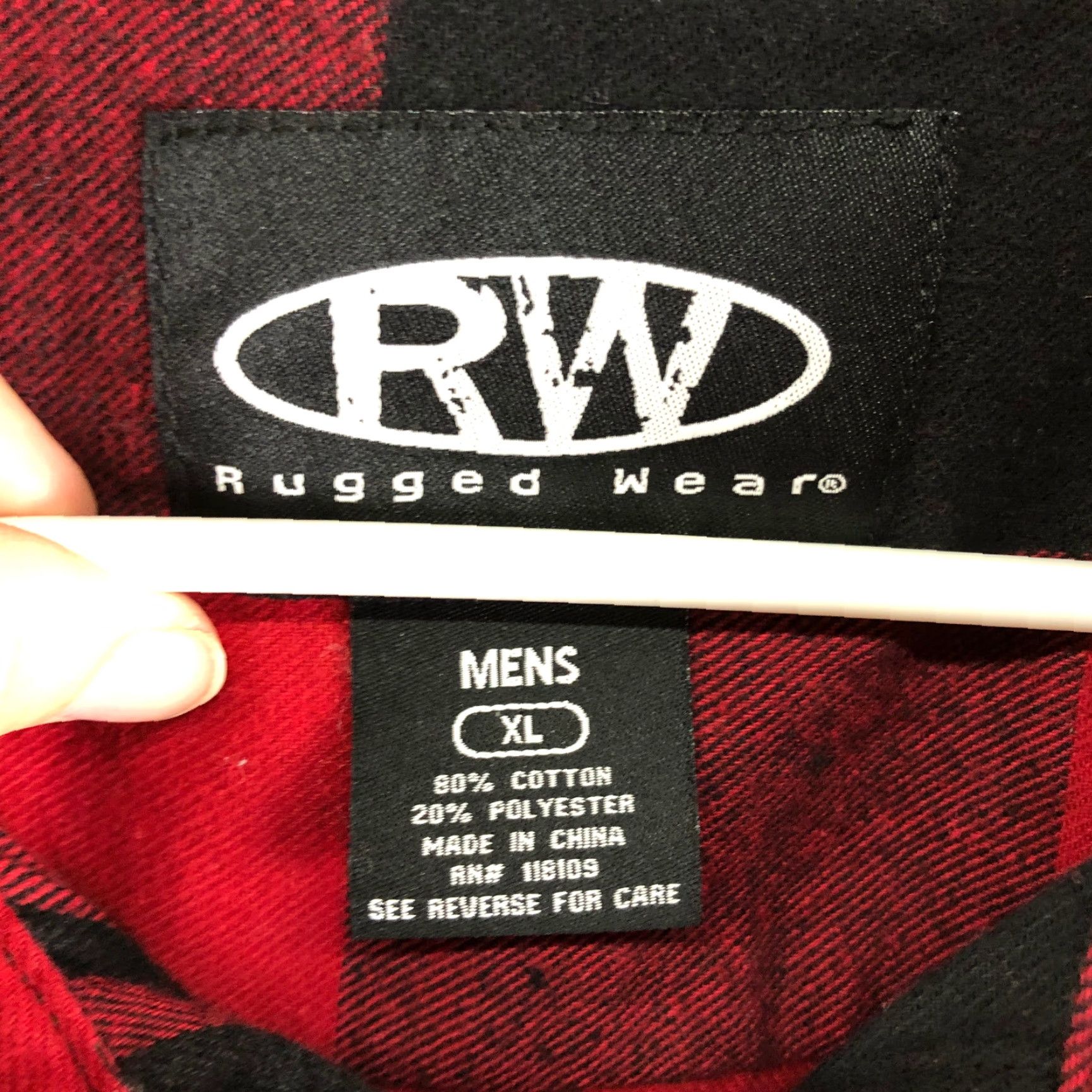 Vintage Rugged Wear Shirt Mens XL Red Flannel Long Sleeve Button-Up Spread Collar Button-Down Casual Check Modern Size US XL / EU 56 / 4 - 6 Thumbnail