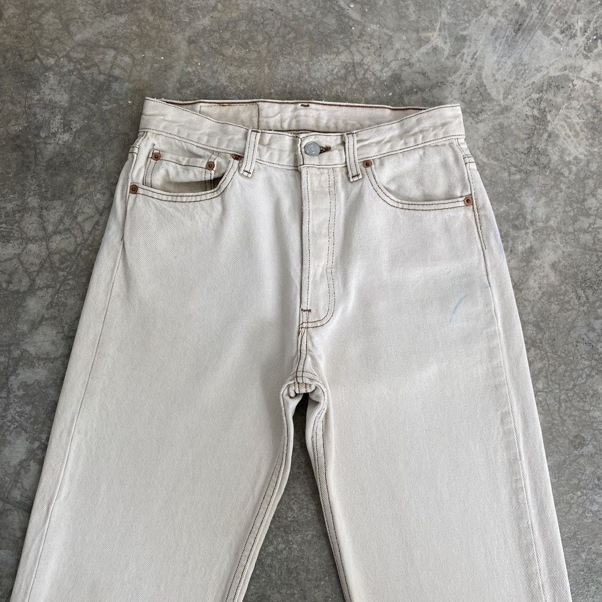 Levi's Size 27x33 Vintage 90’s Levis 501 Off White Denim Jeans Size US 27 - 8 Thumbnail