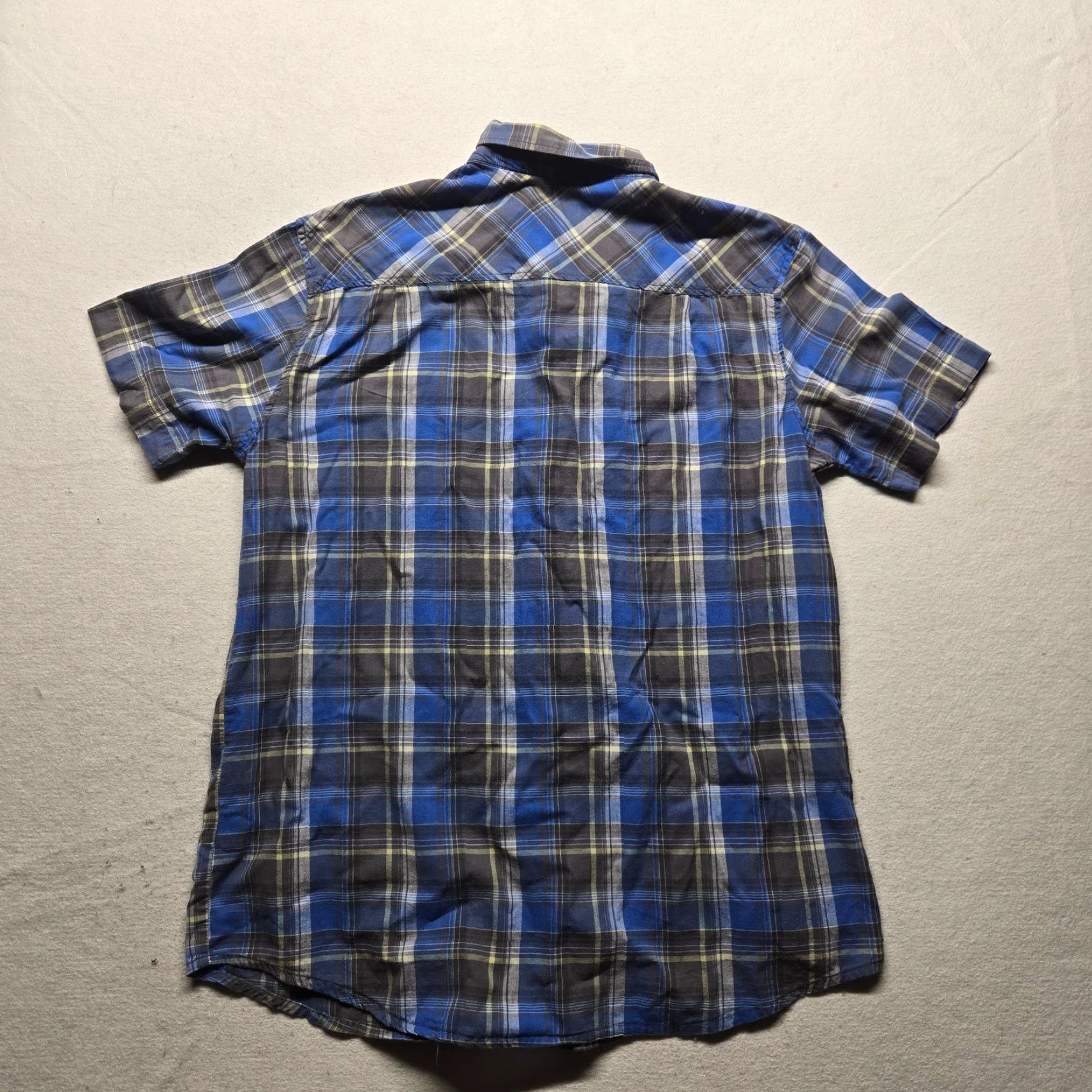 Vintage UNIONBAY Blue Shirt Short Sleeve Button-Down 100% Cotton Men's L Large Casual Plaid - Mens Size US L / EU 52-54 / 3 - 7 Thumbnail