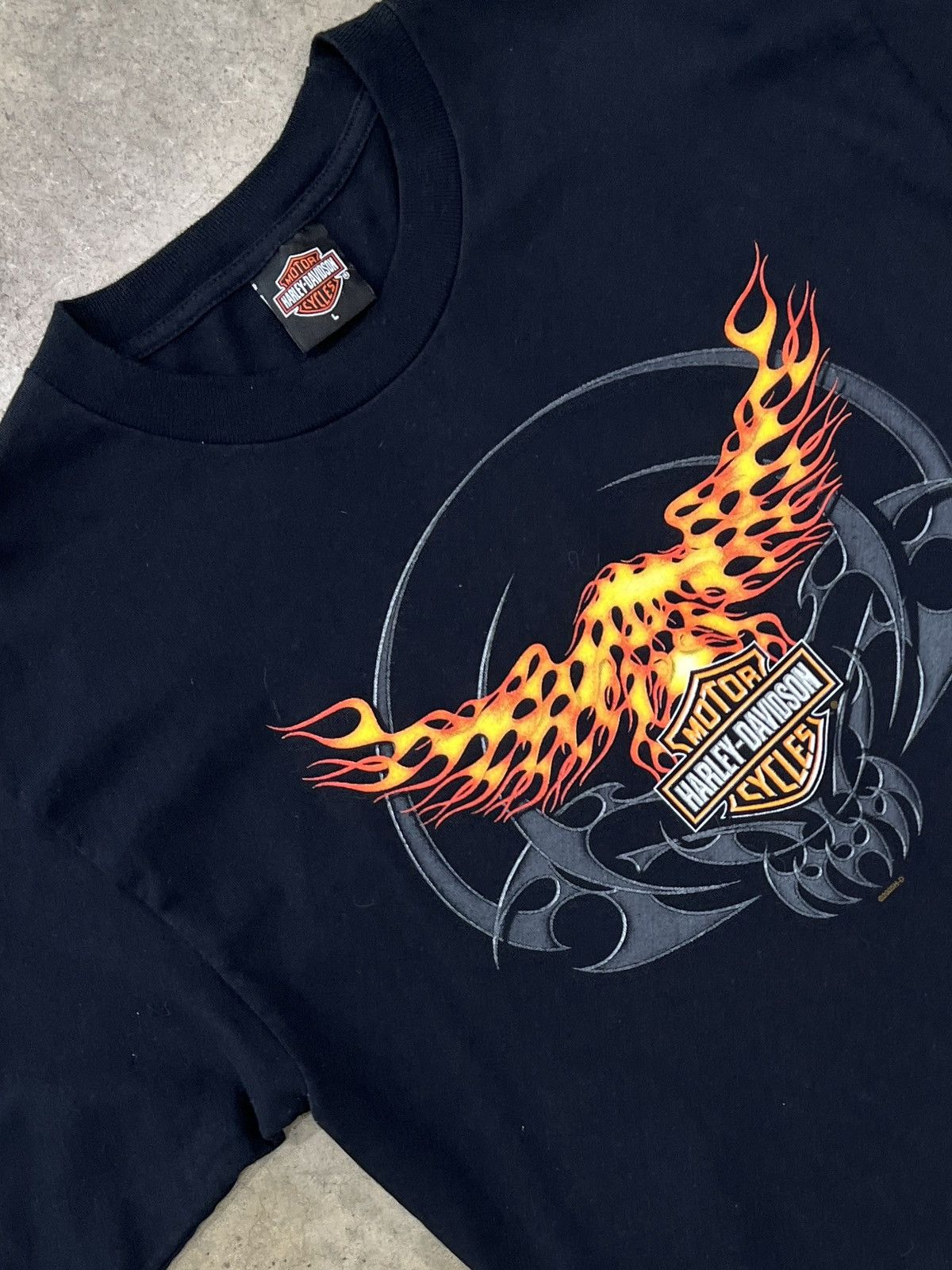 Harley Davidson Vintage 2005 Harley Davidson Motorcycle Flame Texas Large Size US L / EU 52-54 / 3 - 1 Thumbnail