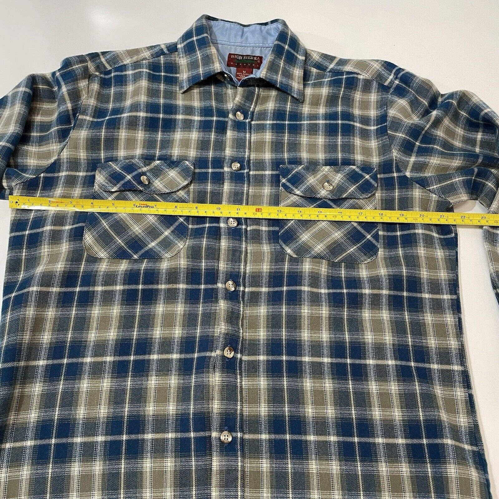 High Sierra VTG High Sierra Flannel Plaid Shirt Beige Teal Blue Check M Size US M / EU 48-50 / 2 - 6 Thumbnail