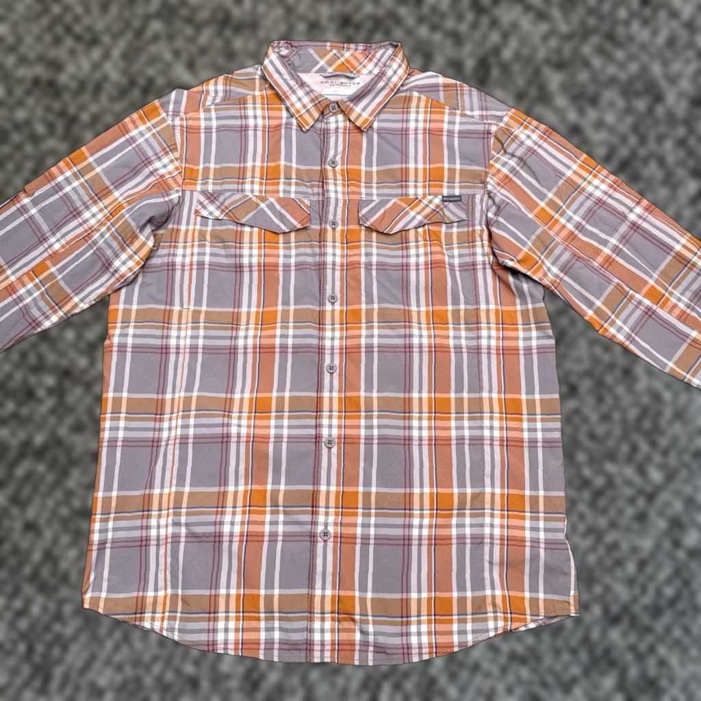 Vintage Columbia Omni Shade Shirt Mens XL Orange Plaid Button-Up Size US XL / EU 56 / 4 - 1 Thumbnail
