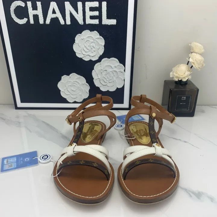 Louis Vuitton Louis Vuitton Brown Leather Casual Sandals for Women -2508 Size US 6 / IT 36 - 2 Thumbnail