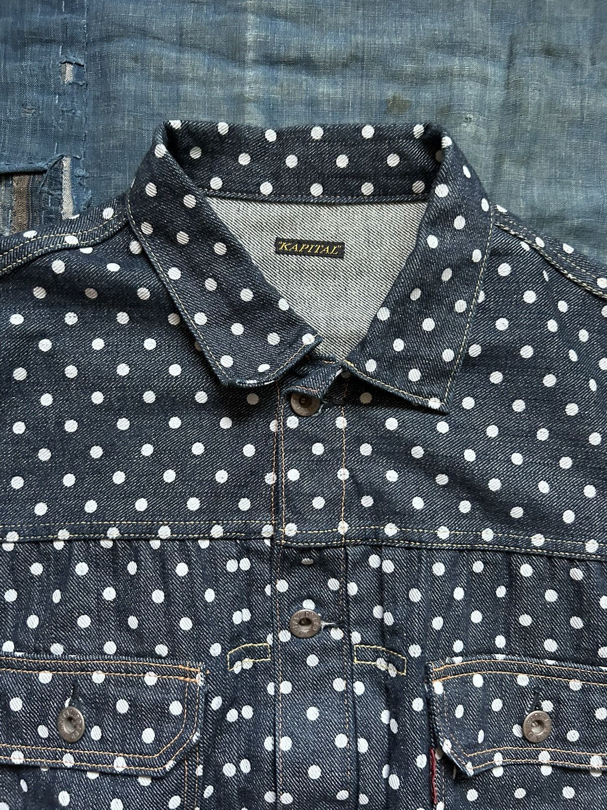 Kapital Kapital dotted dots denim 2nd jacket Size US L / EU 52-54 / 3 - 3 Thumbnail