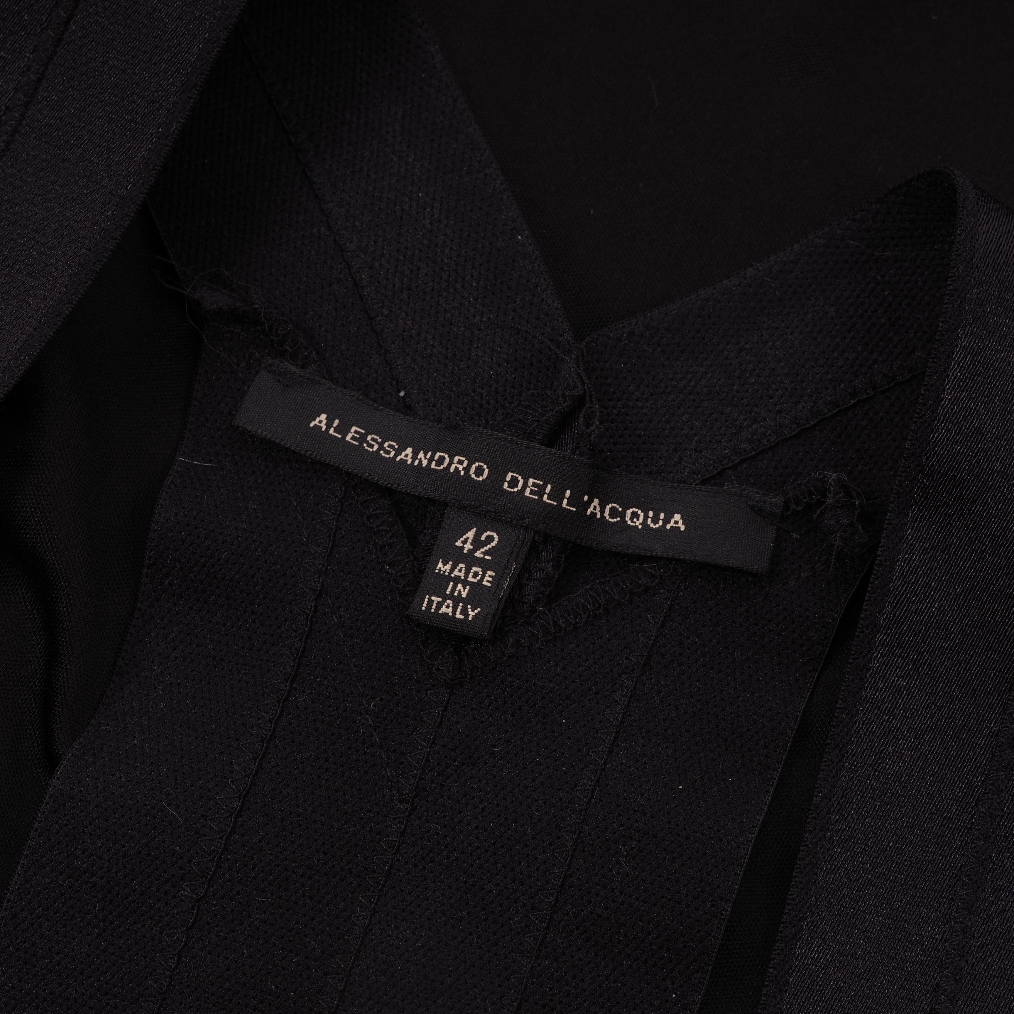 Alessandro Dell'acqua Alessandro Dell'Acqua Designer Black Knee Length Dress Size M / US 6-8 / IT 42-44 - 5 Thumbnail