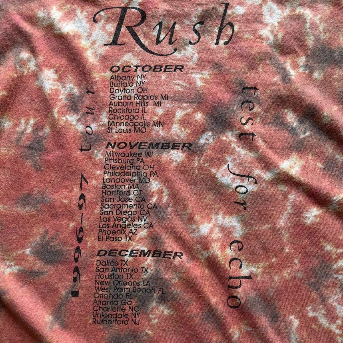 Vintage Tie Dye Vintage Rush Test For Echo 1996-1997 Tour Tees Size US XL / EU 56 / 4 - 19 Thumbnail