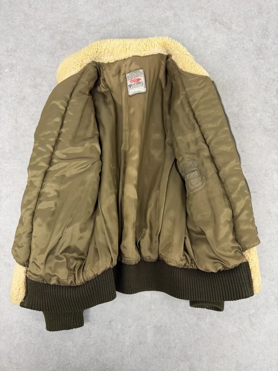 Marithe + Francois Girbaud 1980s Marithé + François Girbaud Grey Leather Shearling Bomber Jacket Size XS / US 0-2 / IT 36-38 - 10 Thumbnail