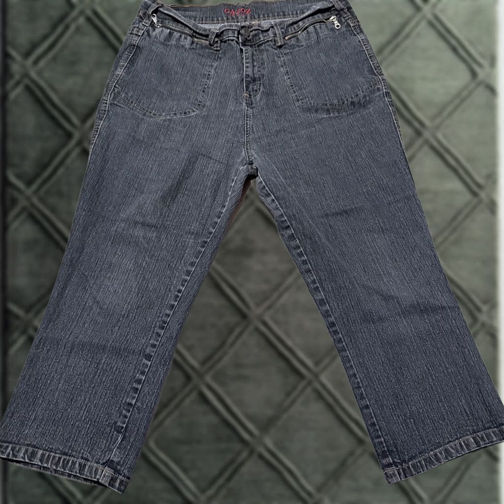 Denime Gazoz Jeans Capri Women's Dark Gray Denim Zip-Pockets High-Rise Slim Fit - 18 Size 40" / US 18 - 1 Thumbnail