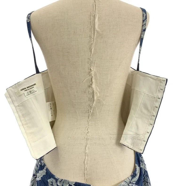 Junya Watanabe Junya Watanabe Denim Embroidered Tulle Puff Sleeve Dress Size XS / US 0-2 / IT 36-38 - 8 Thumbnail