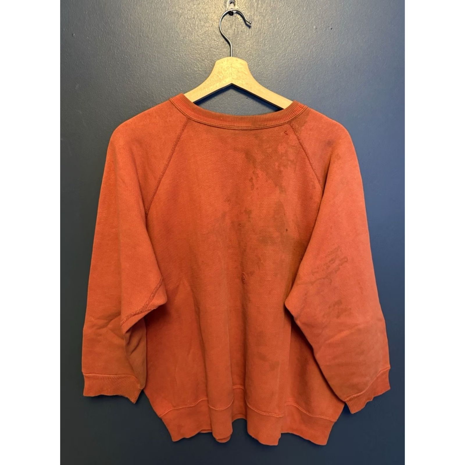 Vintage VINTAGE Orange Cotton Sweatshirt Men XL Pullover 60’s Freedom Stitch Size US XL / EU 56 / 4 - 4 Thumbnail