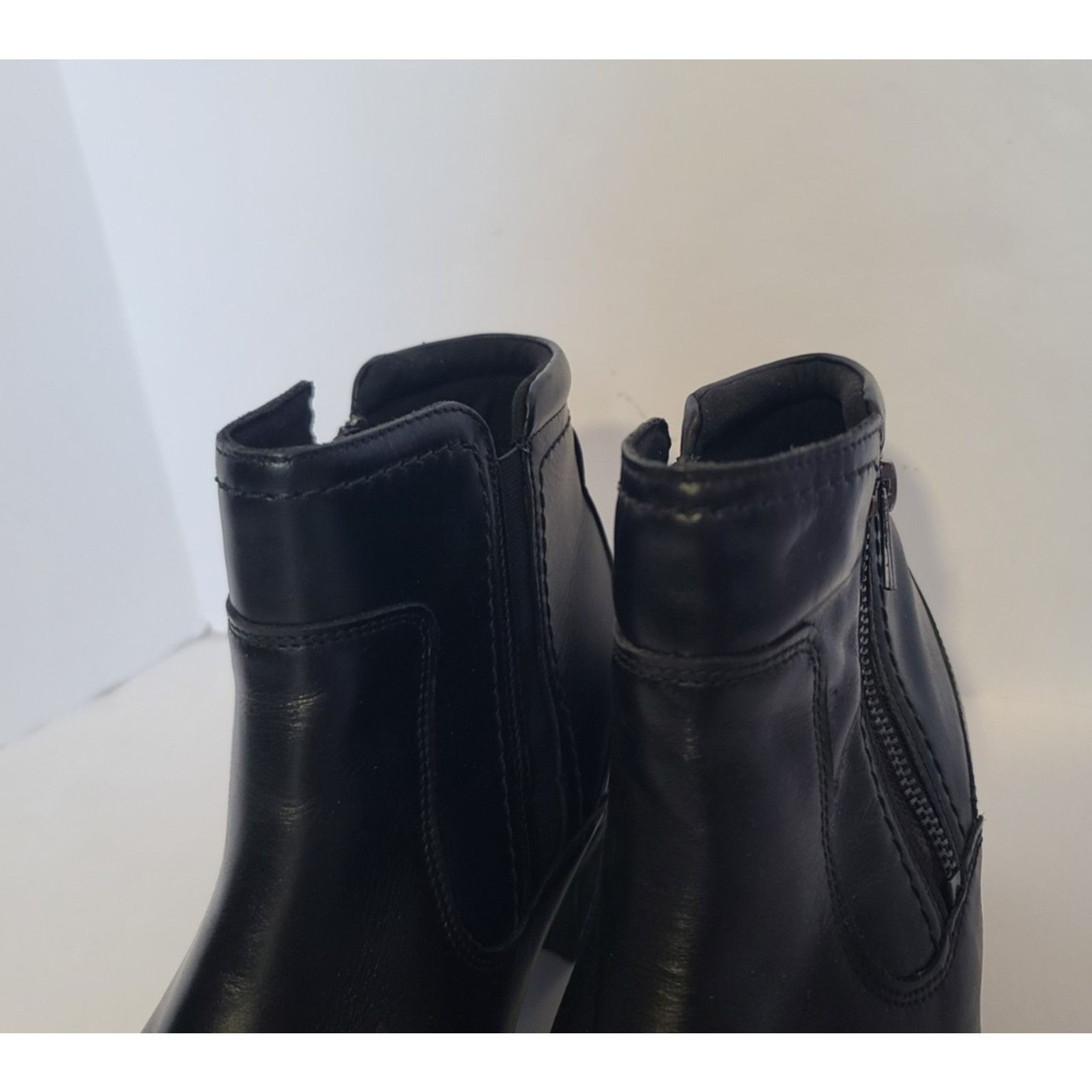 Clarks Clarks Womens Black Leather Neva Zip Wide Ankle Boots US 11 Size US 11 / IT 41 - 5 Thumbnail