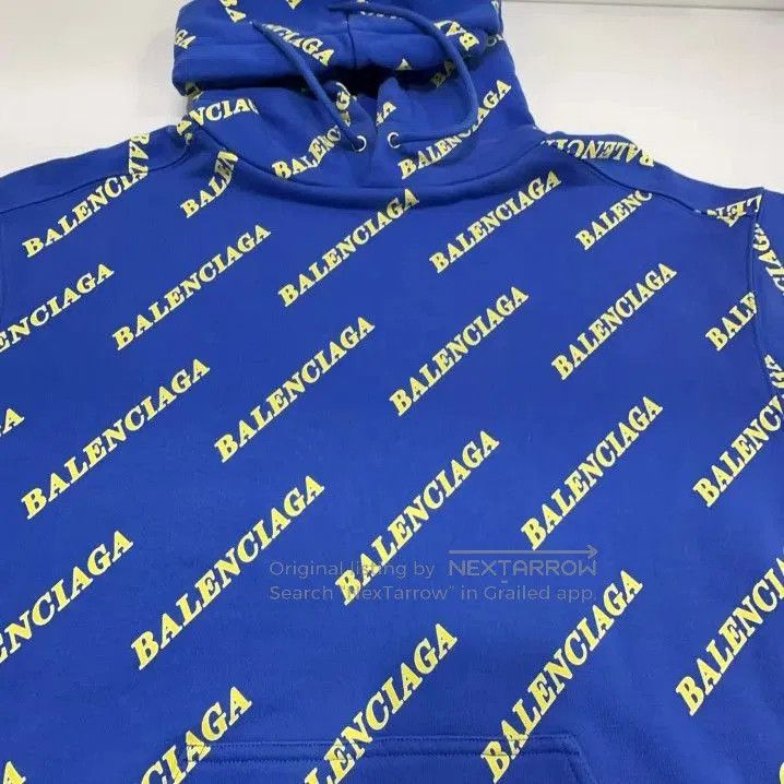 Balenciaga Balenciaga Blue Logo Hooded Sweatshirt. Size US XS / EU 42 / 0 - 4 Thumbnail