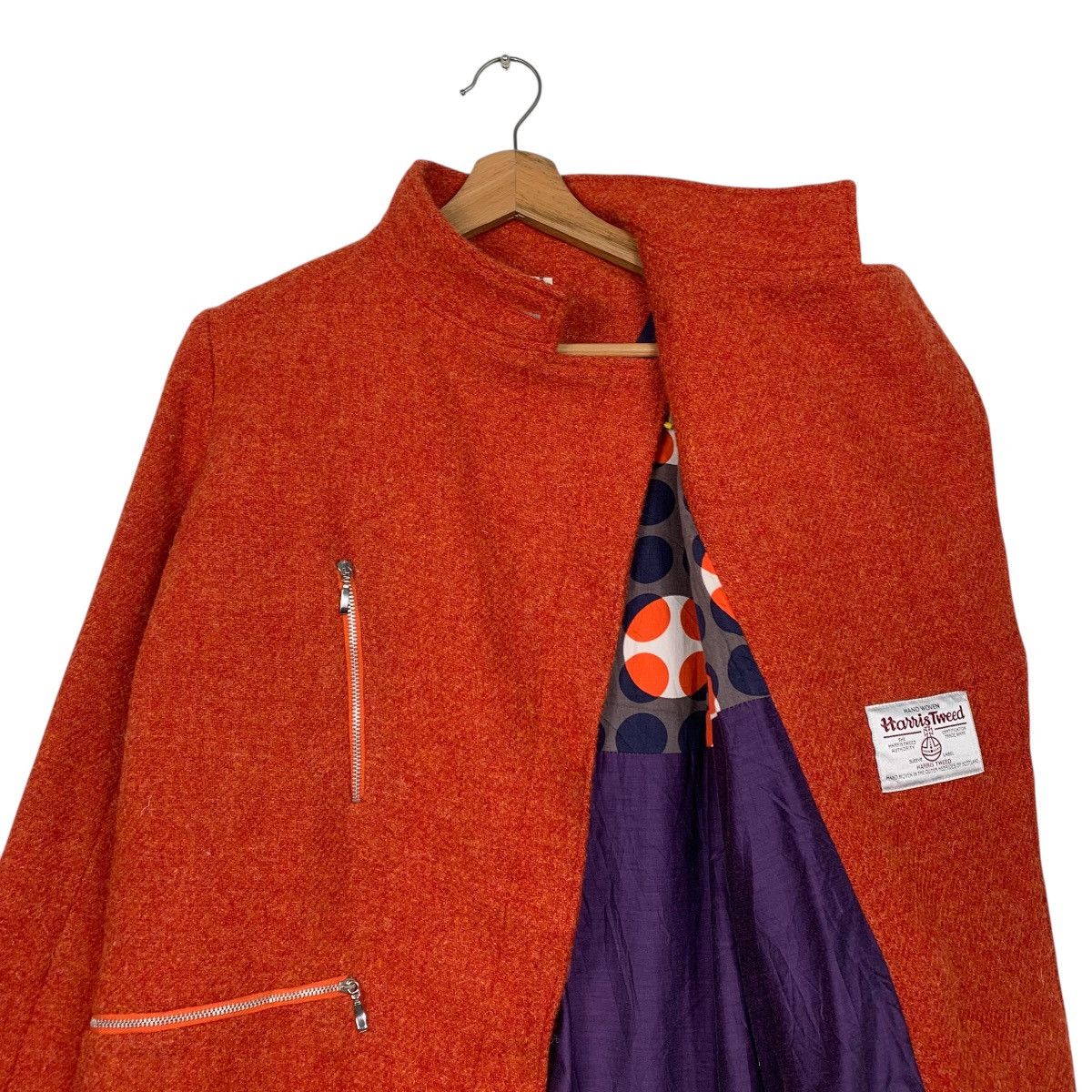 Harris Tweed Pret Pour Partir x Harris Tweed Wool Orange Coat Size XXS / US 00 / IT 34 - 10 Thumbnail