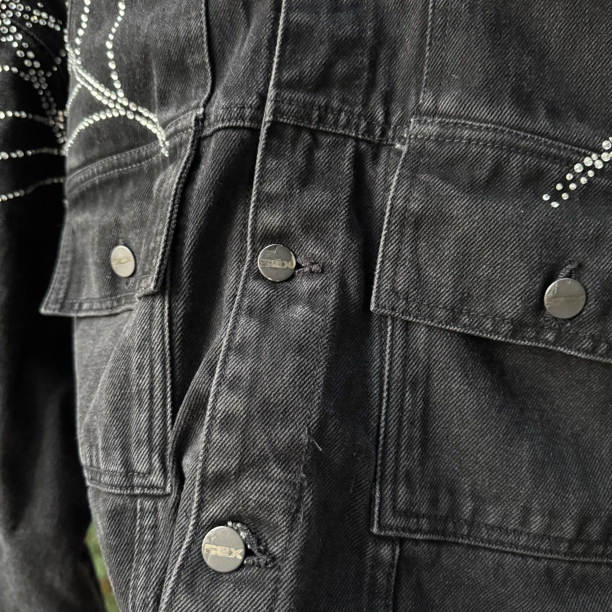 Sp5der Sp5der Worldwide Rhinestone Denim Jacket Size US XXL / EU 58 / 5 - 5 Thumbnail