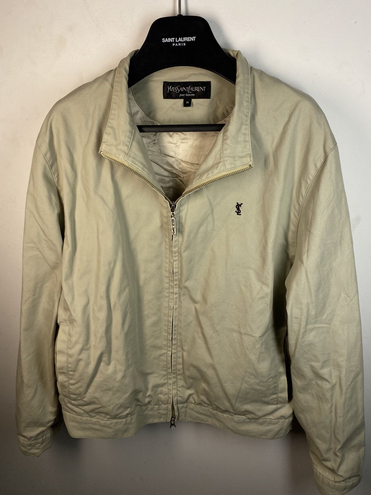 Yves Saint Laurent Beige 90s YSL Jacket Canvas Cotton Light Classic Bomber Size US M / EU 48-50 / 2 - 17 Thumbnail