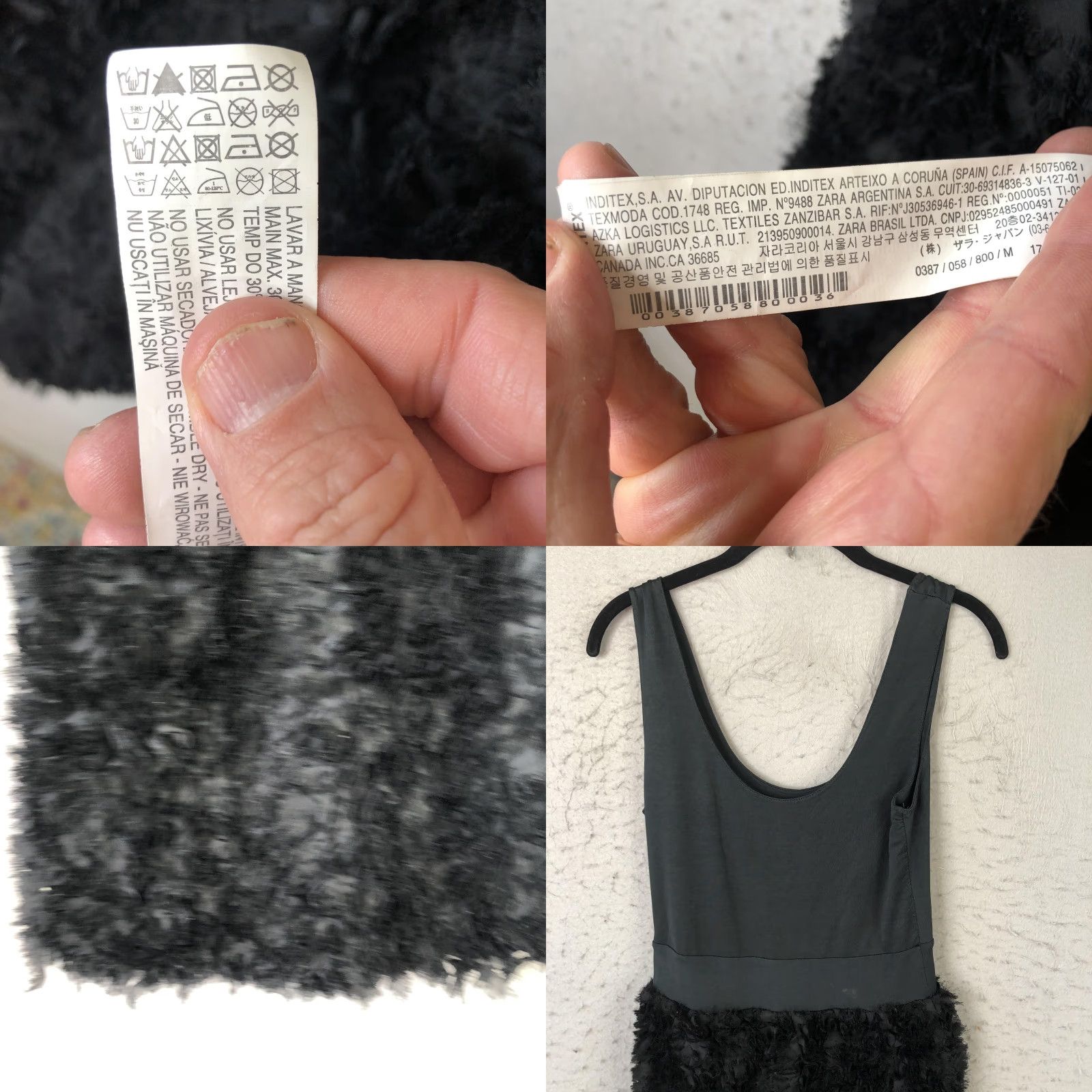 Zara Zara Basic Mini Dress Womens Medium Black Scoop Neck Party Faux Fur Size M / US 6-8 / IT 42-44 - 8 Thumbnail