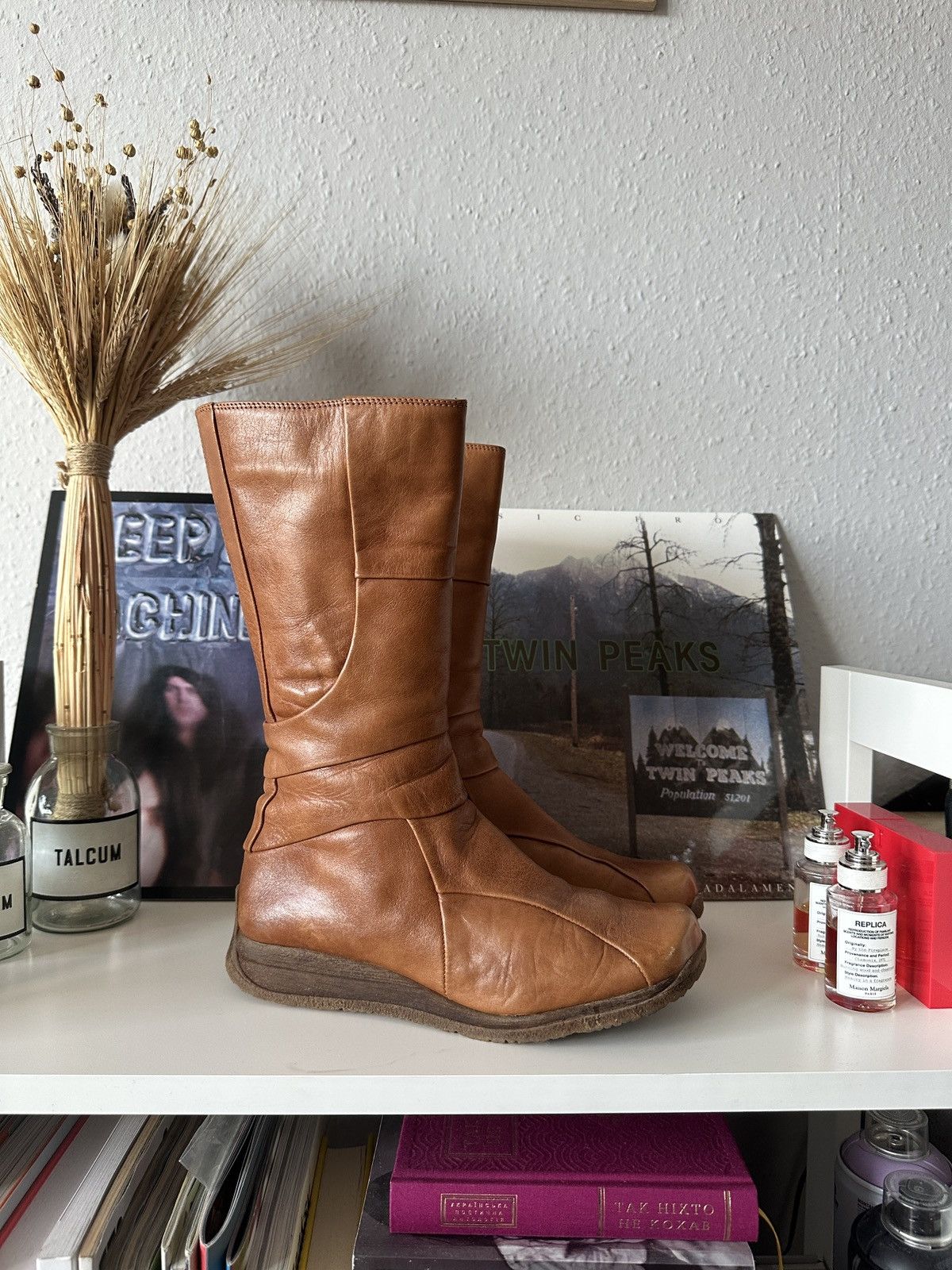 Seditionaries × Vintage Vintage Leather Patchwork Square Toe 60s Boots Size US 8 / IT 38 - 1 Thumbnail