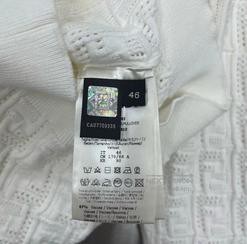 Fendi Fendi White Logo Knit Sweater 46. Size US XL / EU 56 / 4 - 4 Thumbnail
