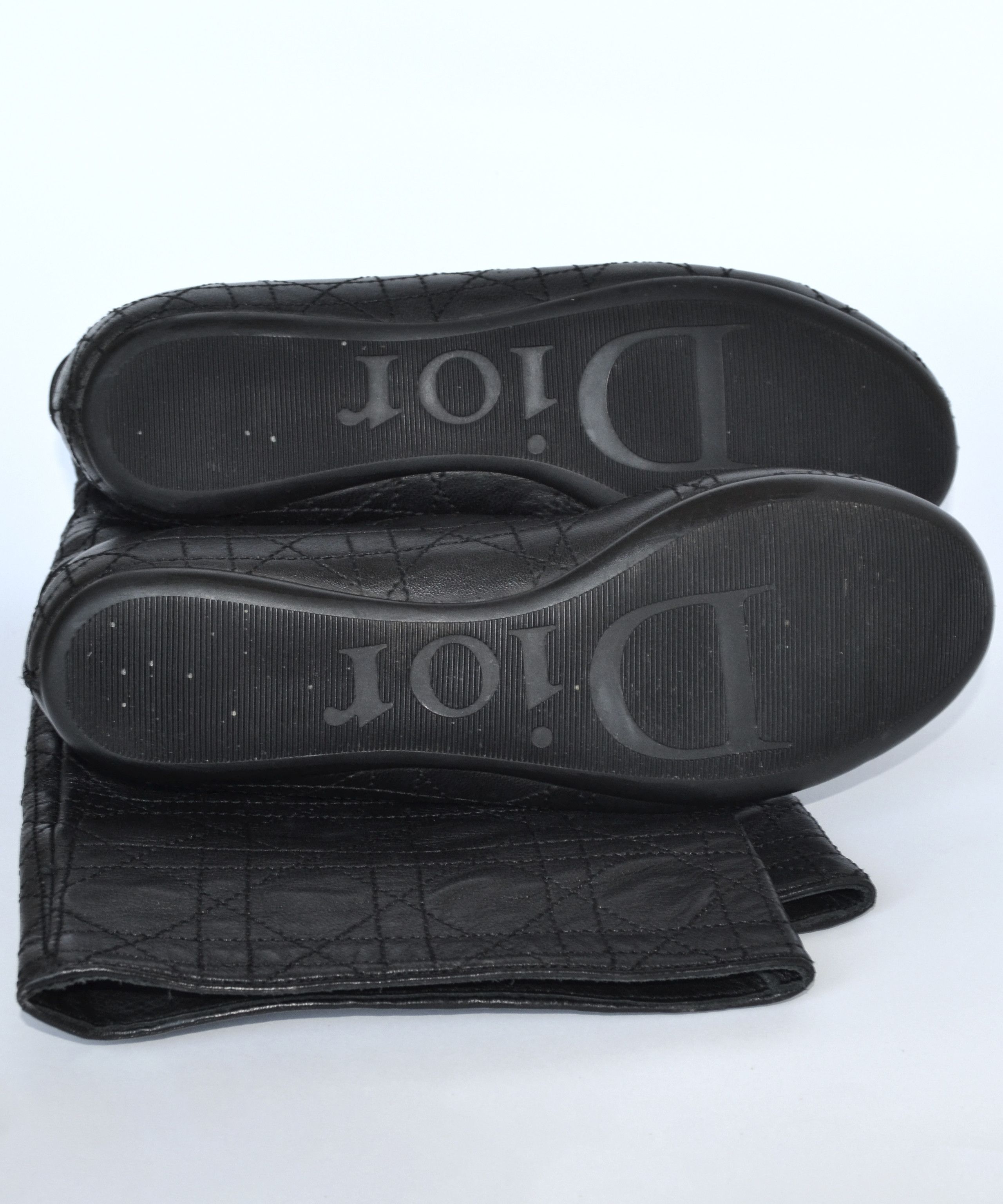 Dior DIOR Boots Leather Shoes Knee Black Cannage Quilted Sz 36 Size US 6 / IT 36 - 8 Thumbnail