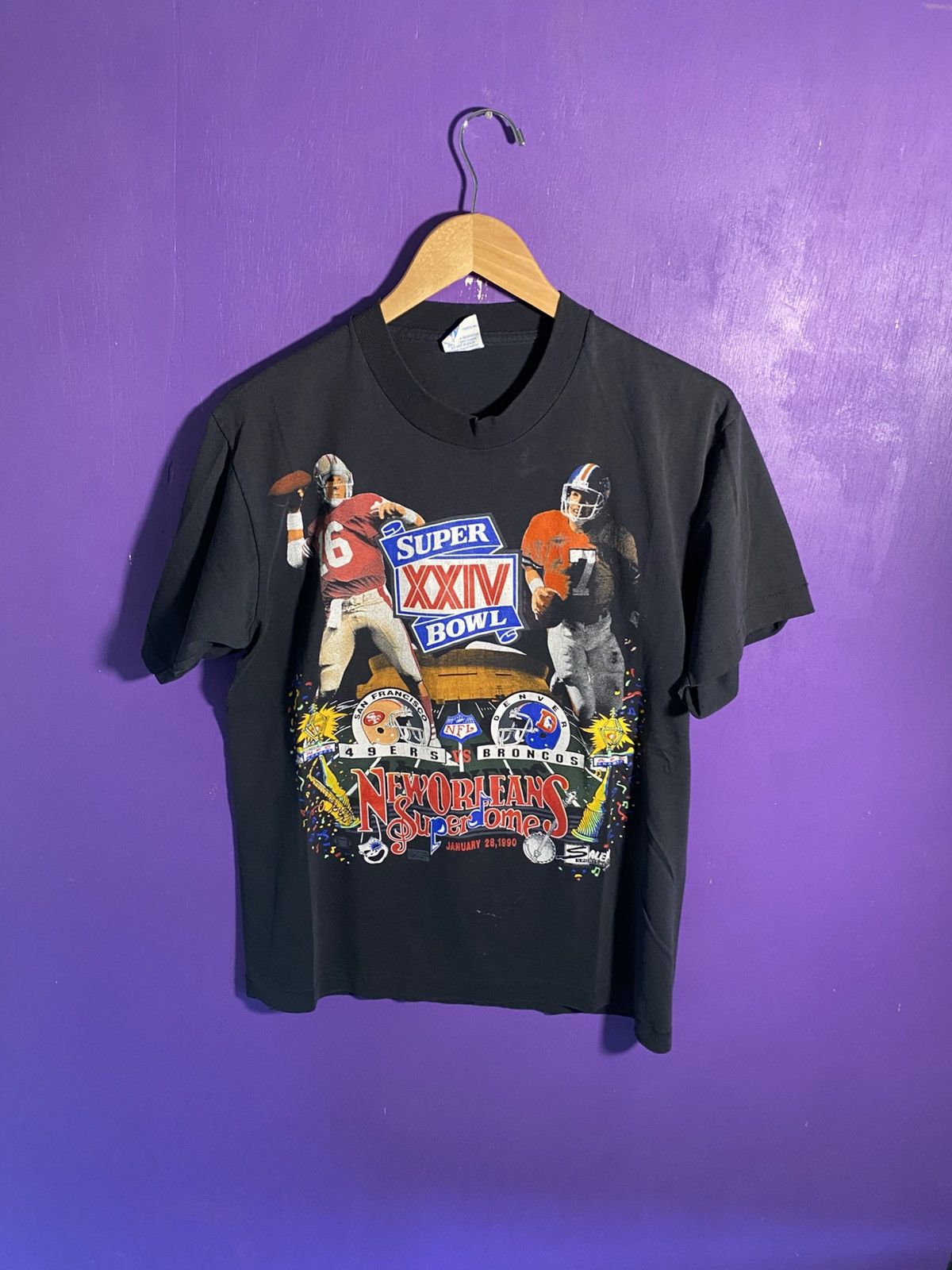 Salem Sportswear Vintage 1990 Salem Superbowl XXIV 49ers vs broncos t-shirt Size US M / EU 48-50 / 2 - 1 Thumbnail