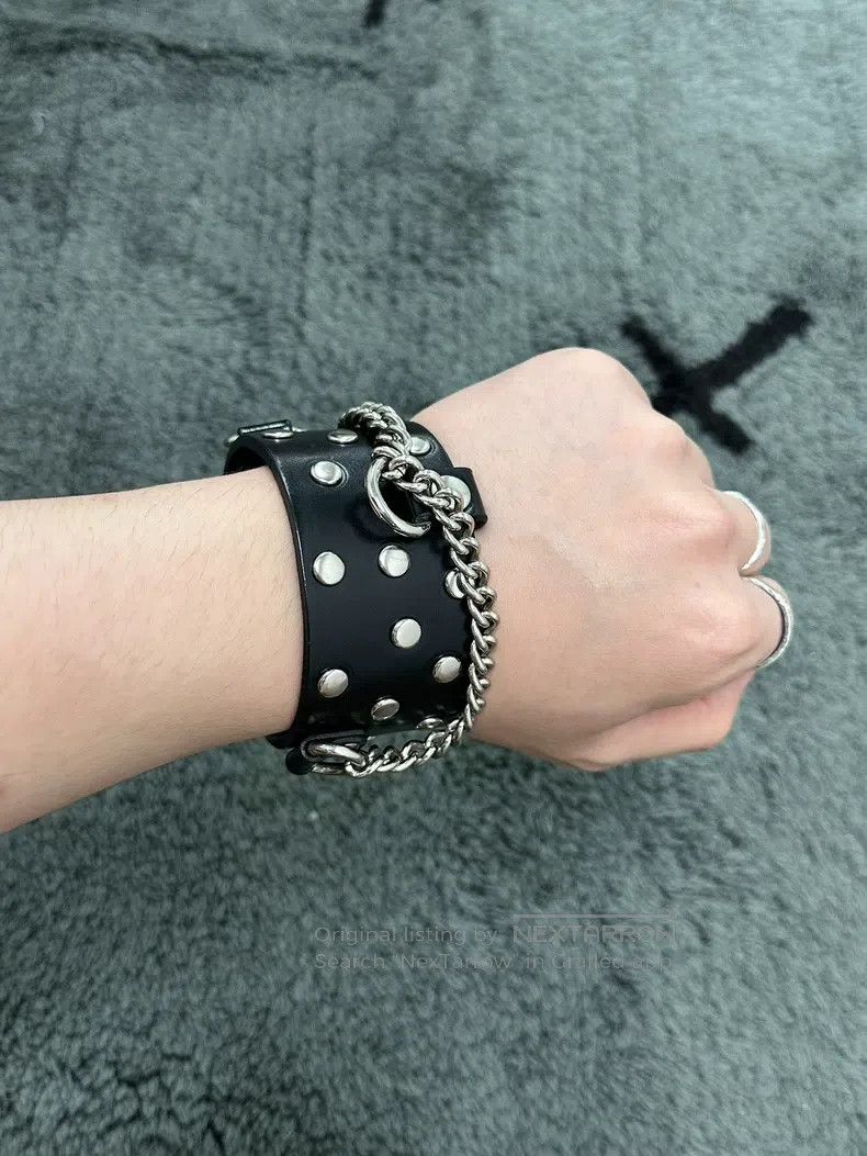 Junya Watanabe Junya Watanabe Studded Leather Bracelet Size ONE SIZE - 4 Thumbnail