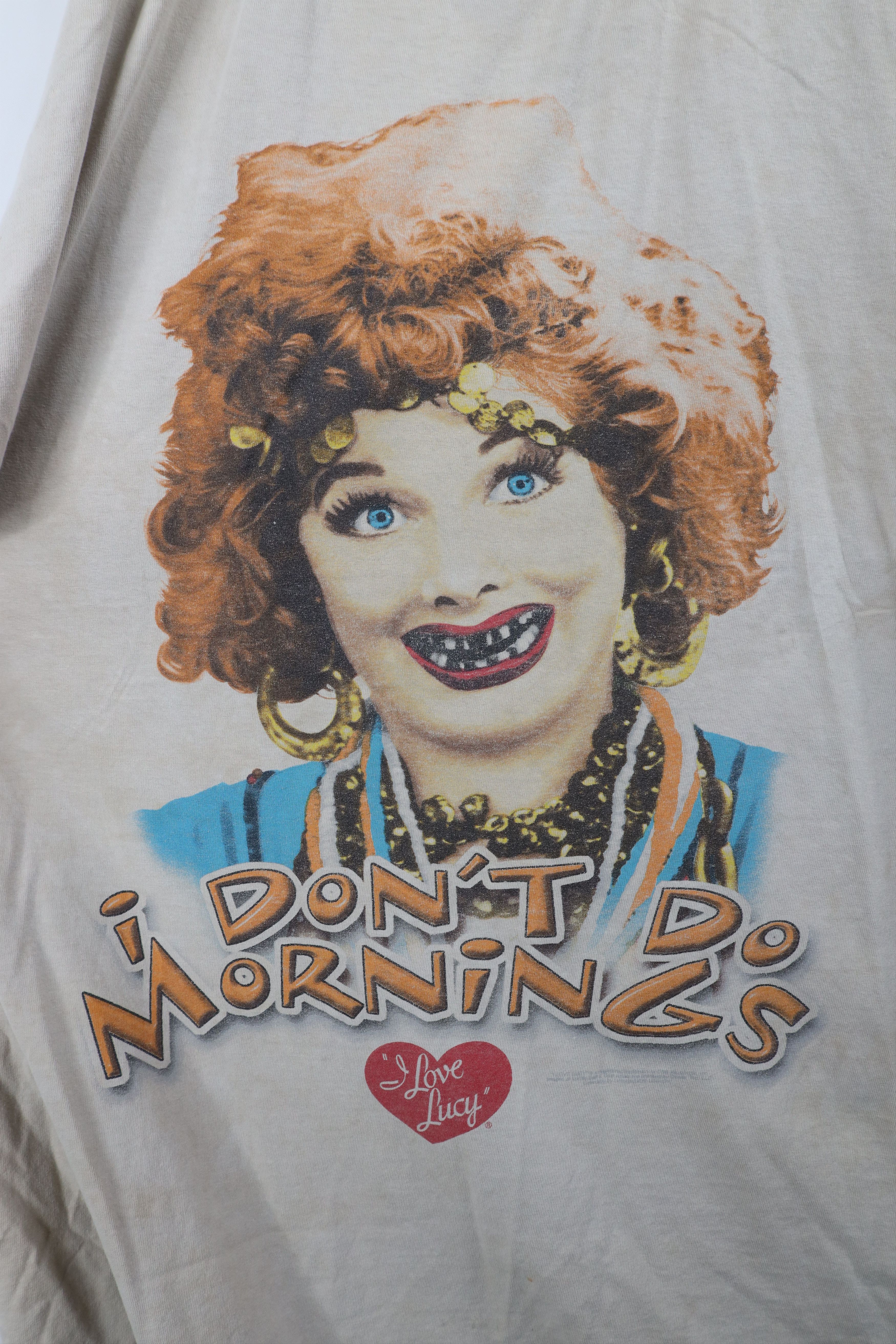 Vintage Vintage 90s I Love Lucy I Don't Do Mornings Sleep T-Shirt Size ONE SIZE - 9 Thumbnail