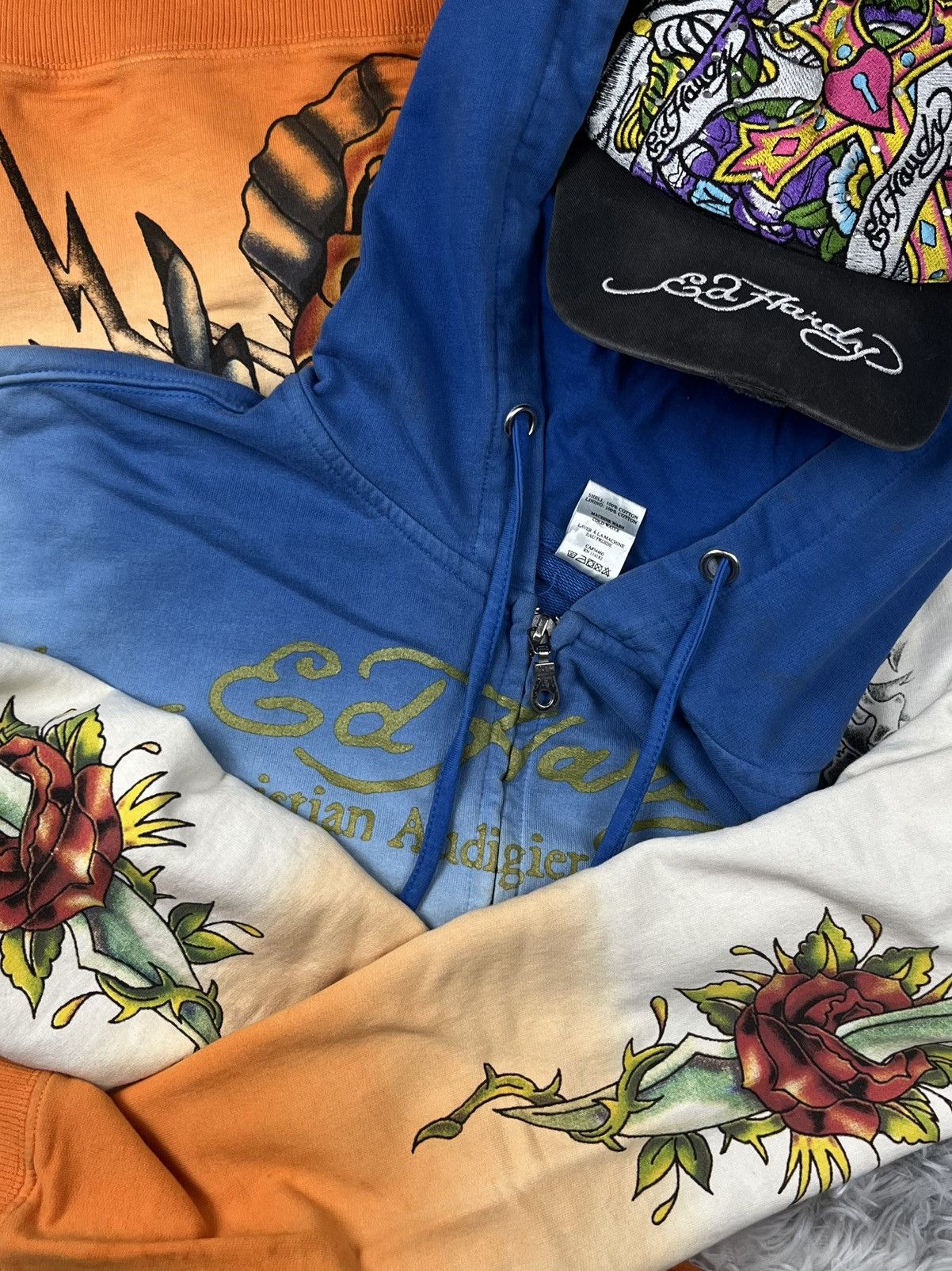 Ed Hardy Vintage Y2K Ed Hardy Print Zip Hoodie Size US M / EU 48-50 / 2 - 8 Thumbnail