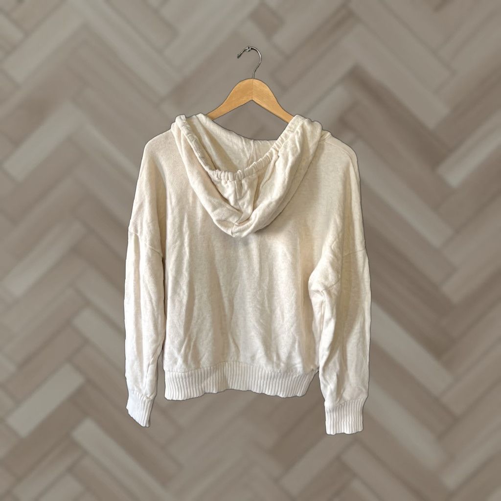 Vintage Aerie Hooded Pullover Sweater V-Neck Womens Ivory Size M Oversized Size M / US 6-8 / IT 42-44 - 1 Thumbnail