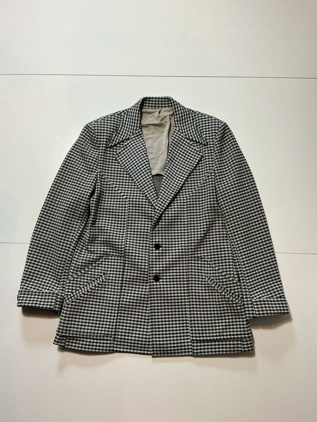 Vintage Vintage 60s Masculini Combo Houndstooth Blazer Jacket Size US S / EU 44-46 / 1 - 1 Thumbnail