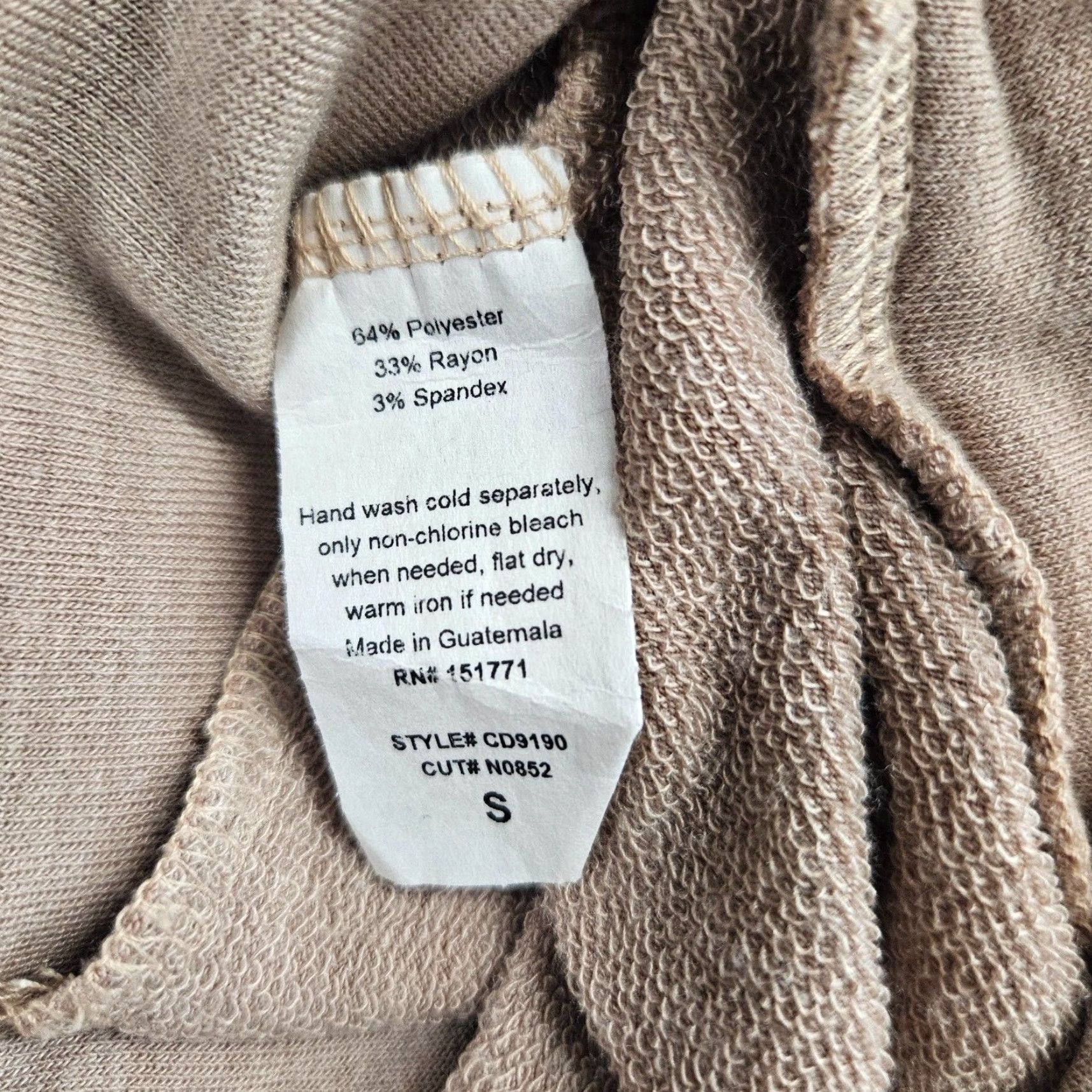 Vintage Gilli Womens Cowl Neck Dress Sz S Tan Long Sleeve Drawstring Waist Dress Size S / US 4 / IT 40 - 6 Thumbnail