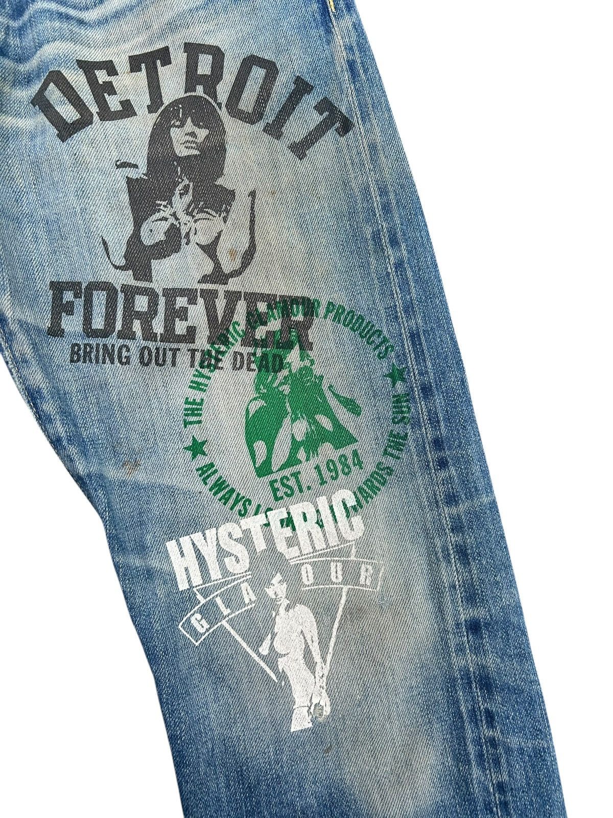 Hysteric Glamour Hysteric Glamour Selvedge studded Distressed Denim Jeans ☠️🎌 Size US 32 / EU 48 - 6 Thumbnail