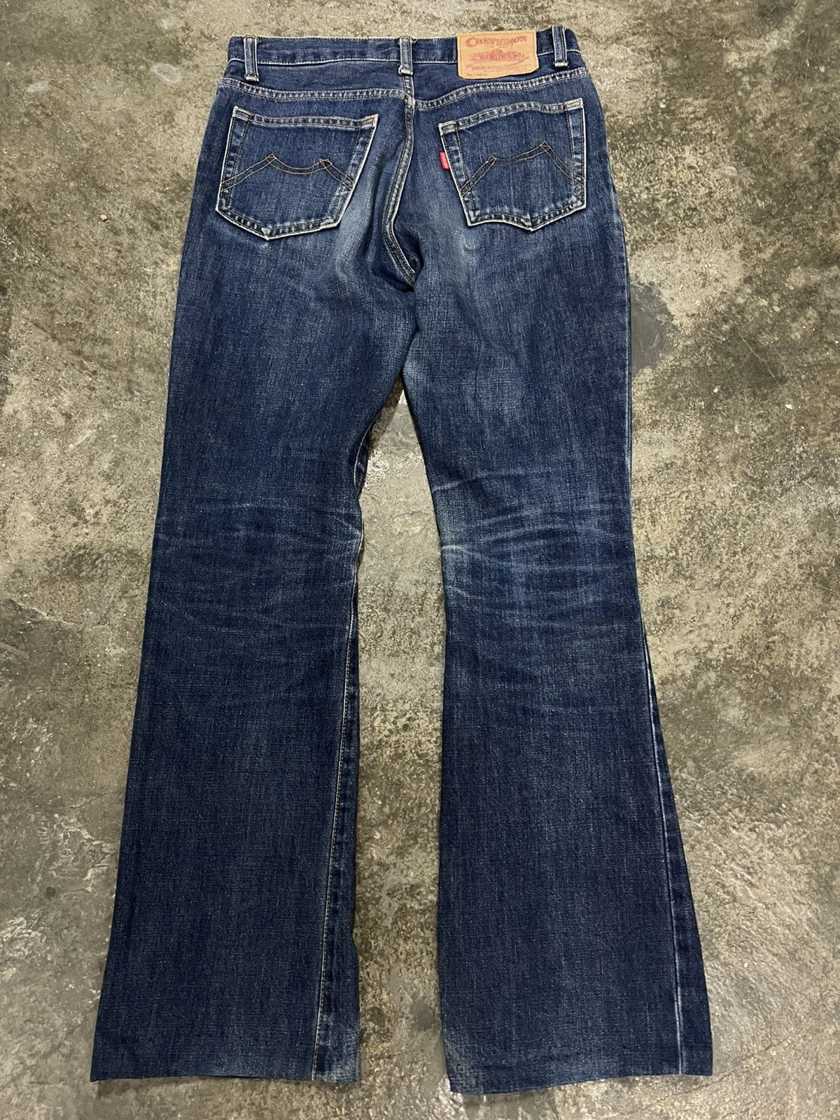 Japanese Brand 💥Flare💥Vintage 90’s Chevignon Distress Jean Size US 28 / EU 44 - 2 Thumbnail
