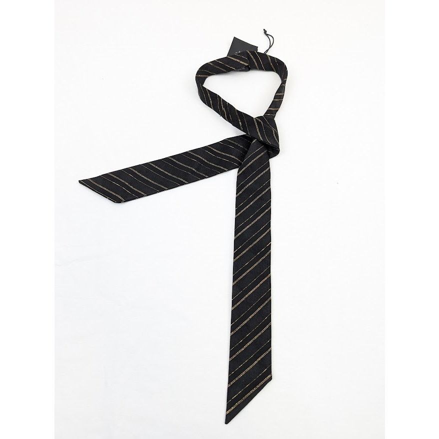 Saint Laurent Paris o1rshd1 Q:2 / Size: OS / Scarf Noeud Lavallie in Black/Gold Size ONE SIZE - 12 Thumbnail