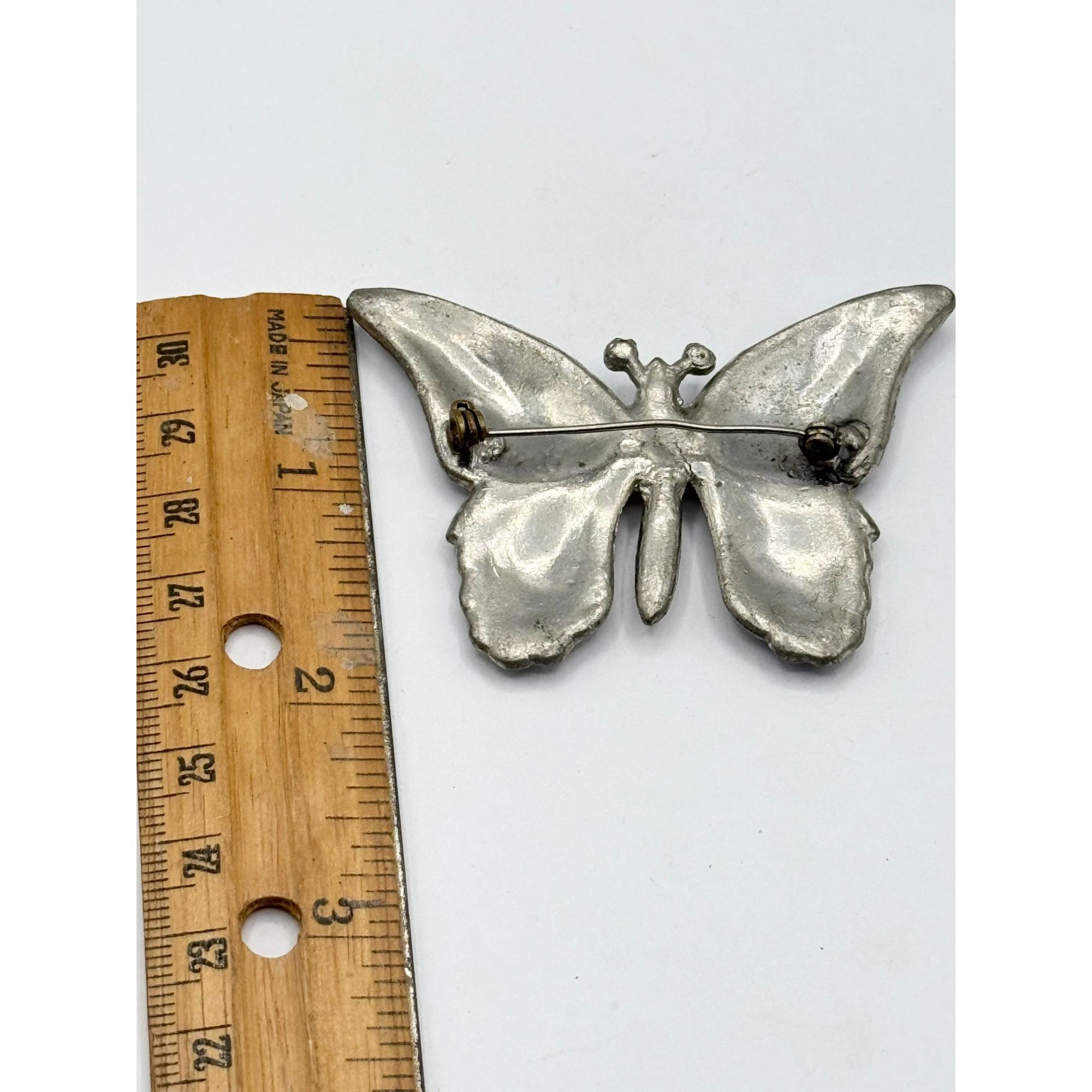 Vintage Art deco rhinestone blue butterfly vintage brooch pin Size ONE SIZE - 6 Thumbnail