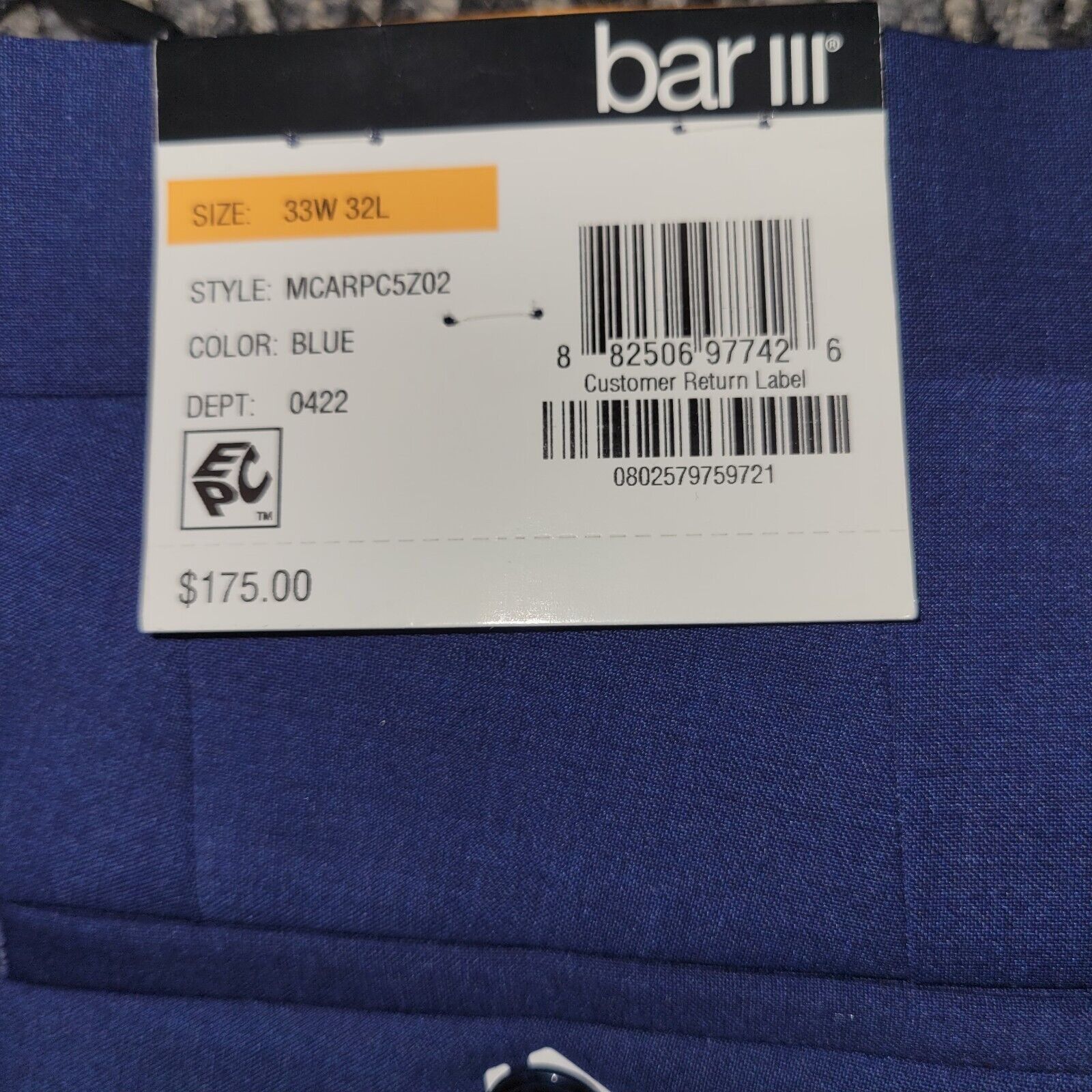 Bar III Men's Bar III Dress Pants. 33/32. New With Tags $175 Size US 33 - 8 Thumbnail