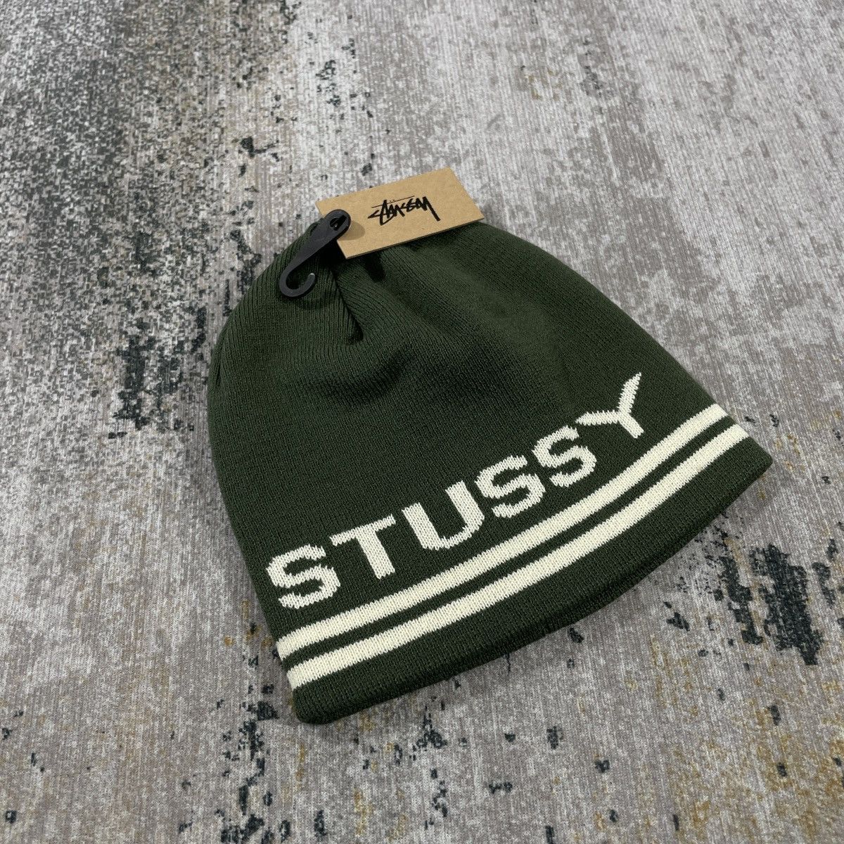 Other Stussy Stripe Skullcap Beanie Dark Green Size ONE SIZE - 2 Thumbnail