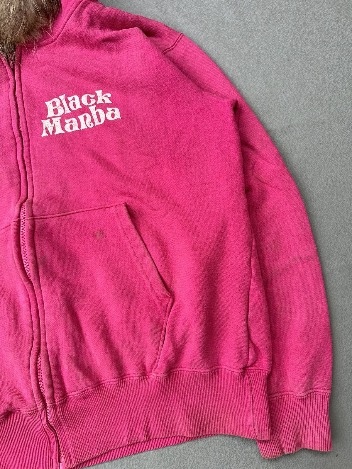 20471120 × Japanese Brand BLACK MAMBA OVER THE HILL ZIP FUR HOODIE PINK COLOUR Size US XL / EU 56 / 4 - 5 Thumbnail