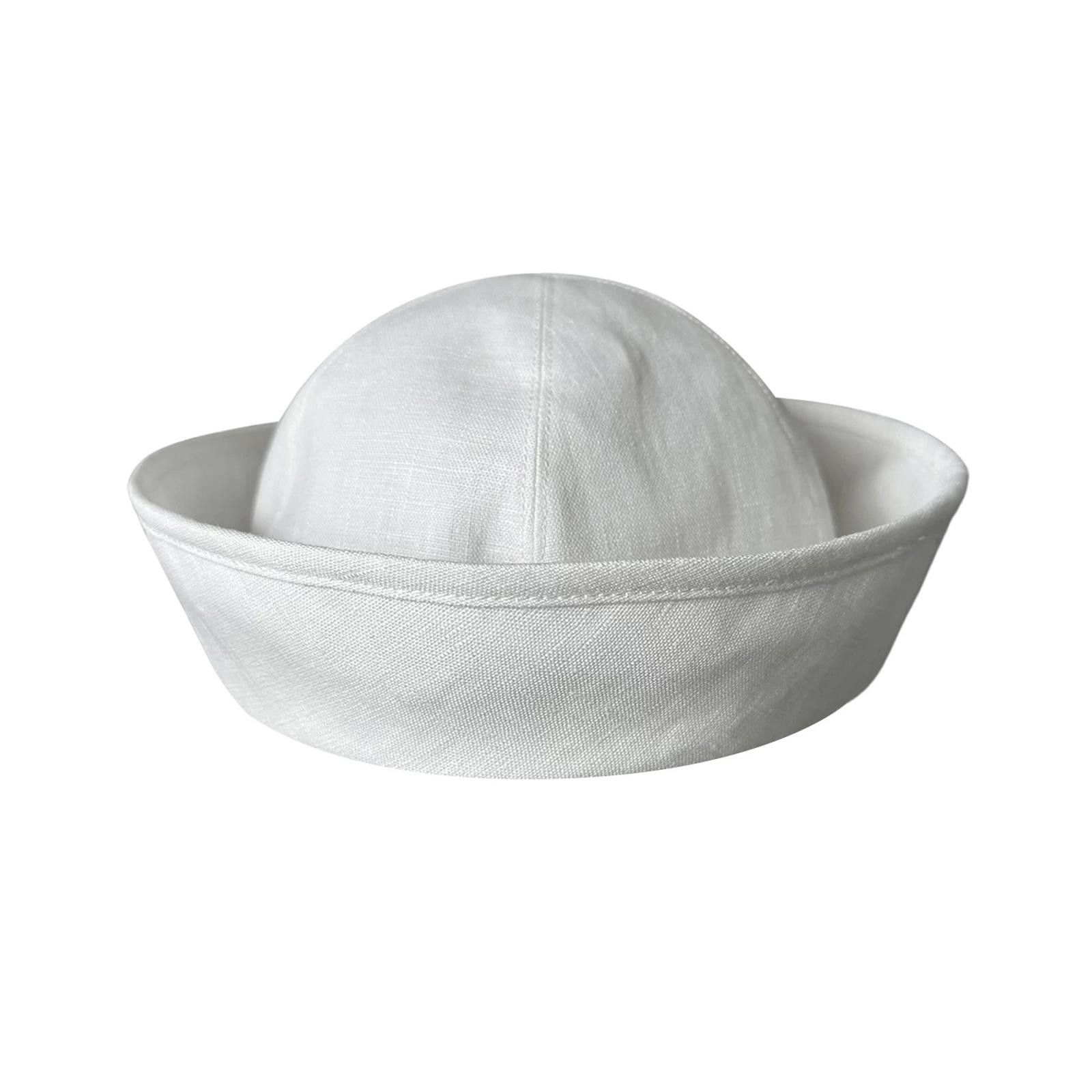 Japanese Brand Retro Wht Linen Beret Sailor Hat – Y2K French Girl Aesthetic Size ONE SIZE - 2 Thumbnail